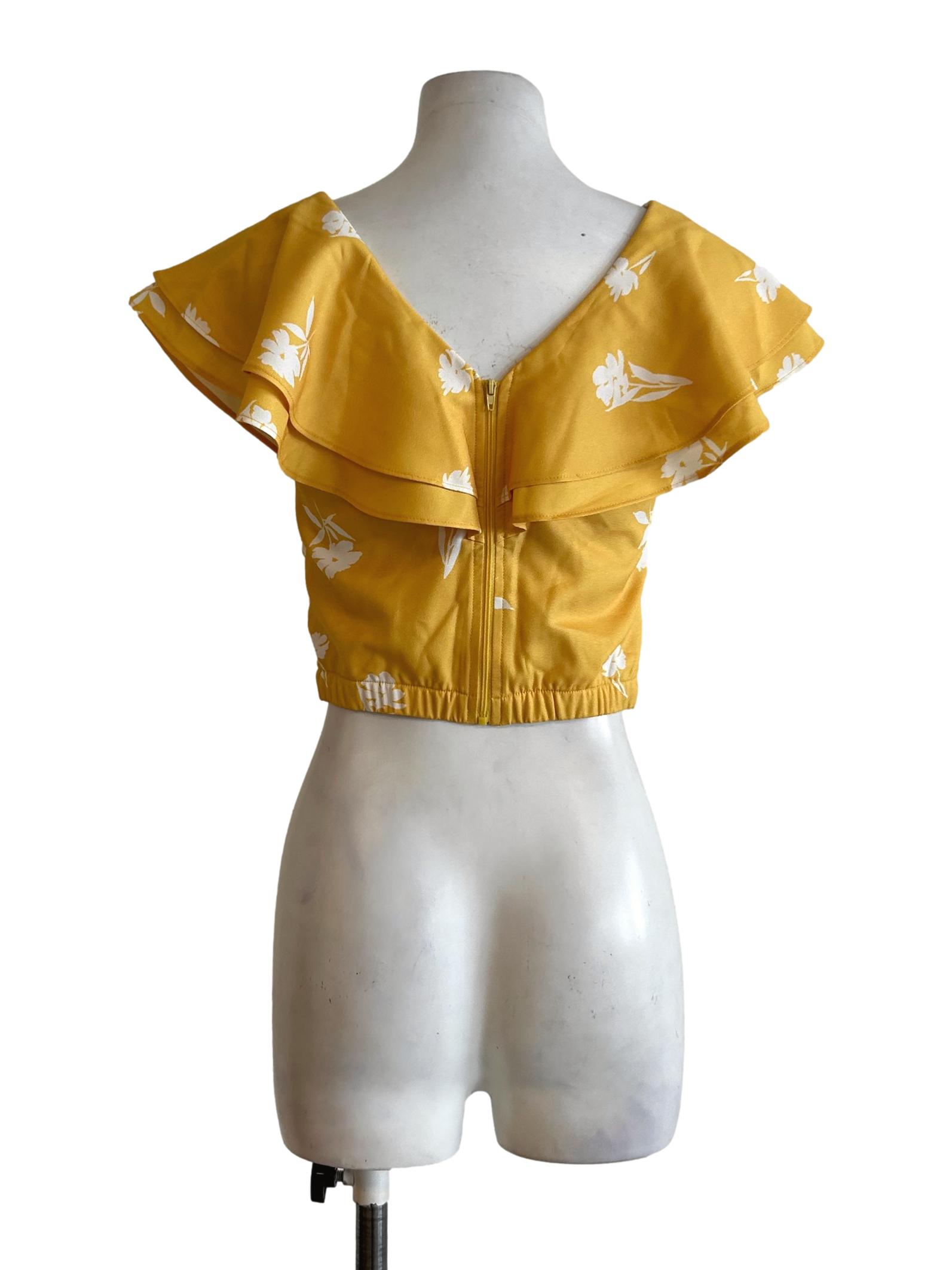 Canary Yellow Floral Blouse TCL