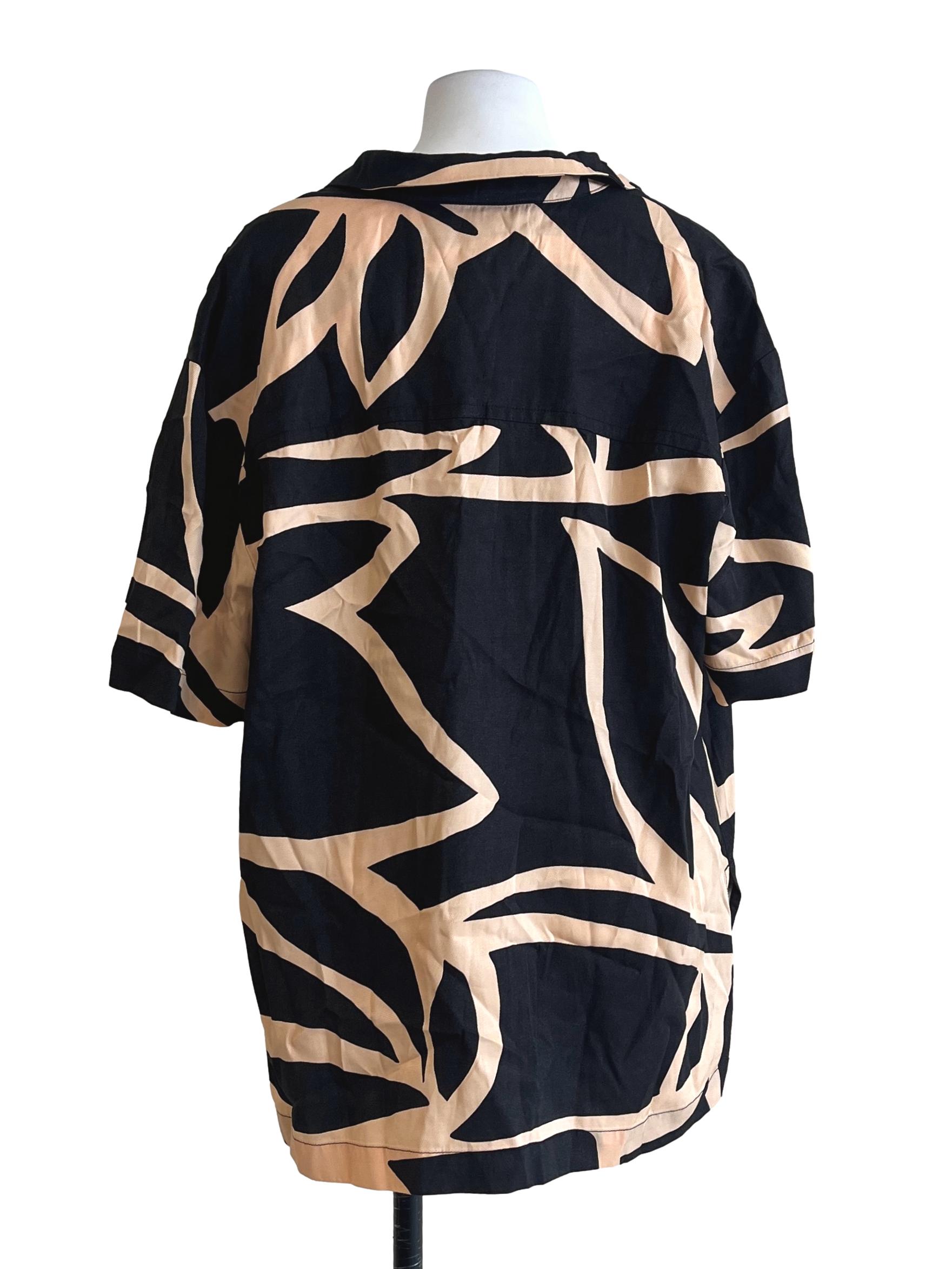 Onyx Black Oversized Short Sleeve Top