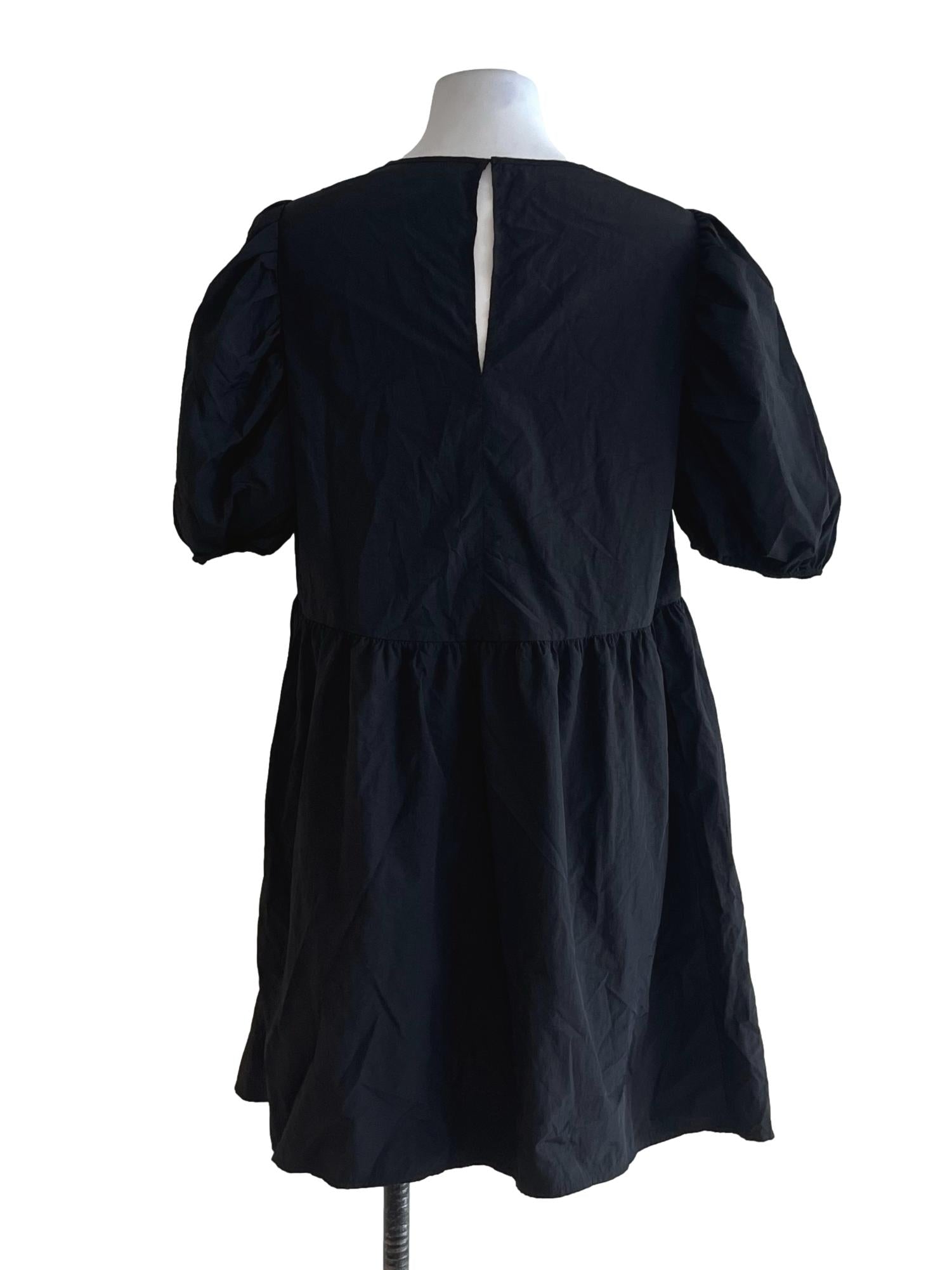 Black Jewel Neckline Empire Dress