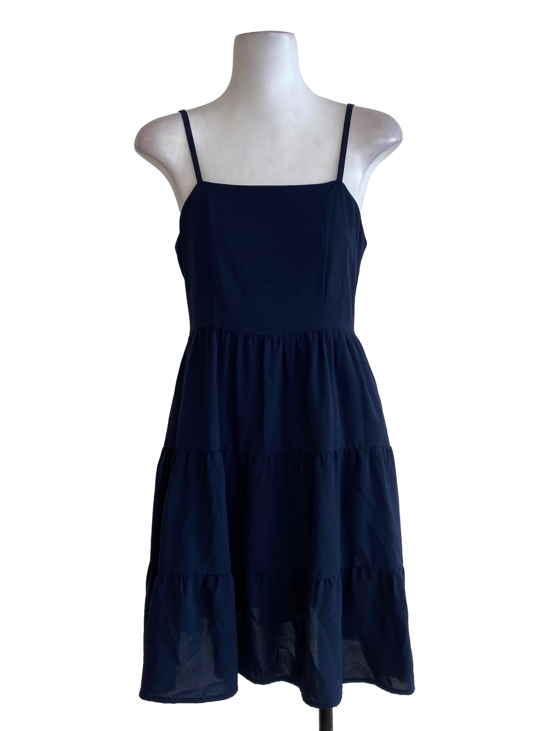 Navy Blue Drop Waist Dress