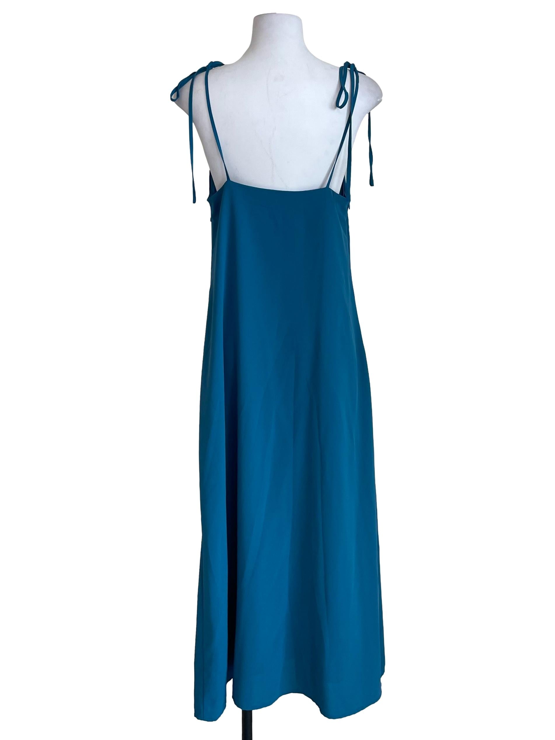 Cerulean Blue Ruched Dress