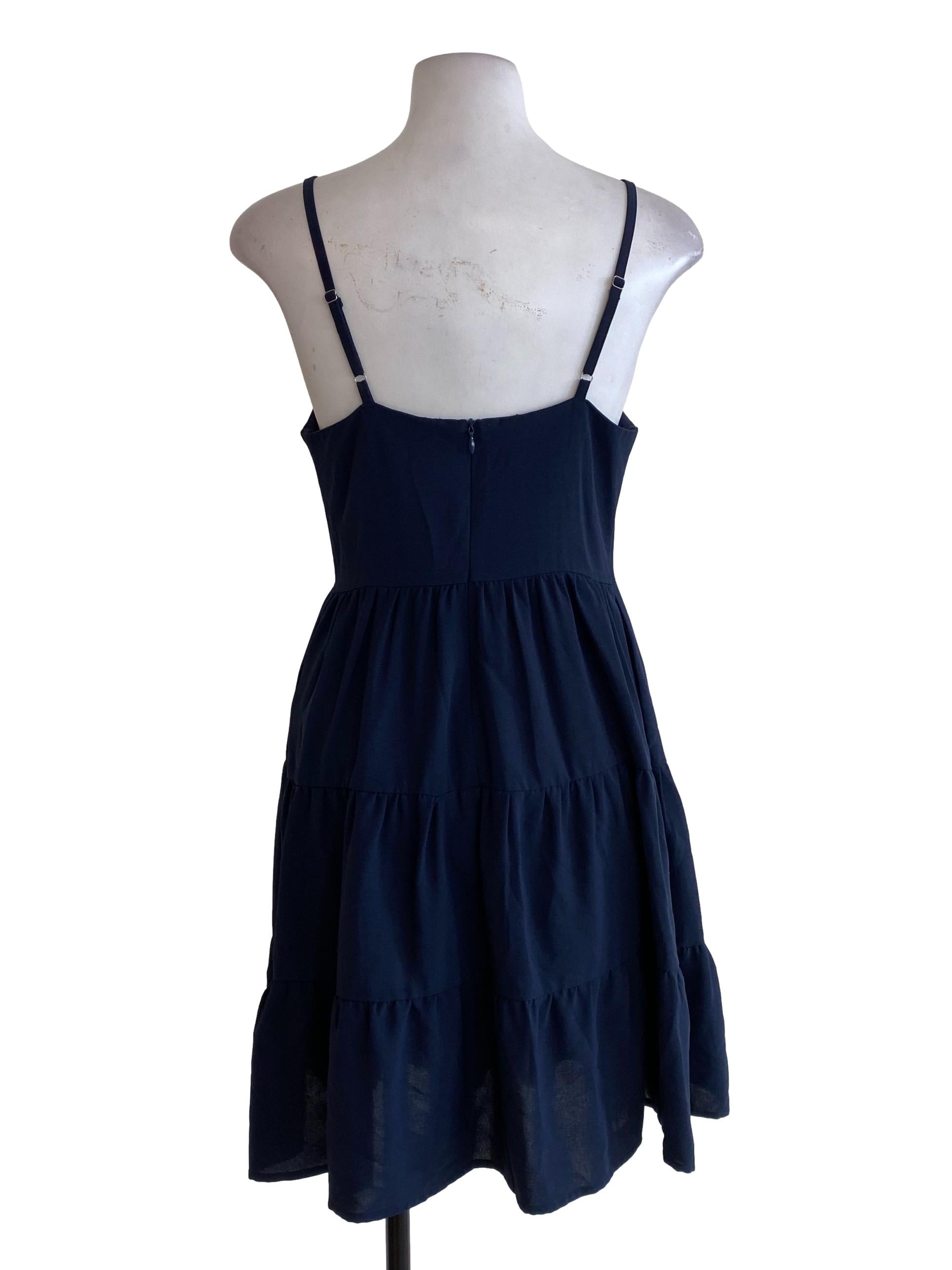Navy Blue Drop Waist Dress