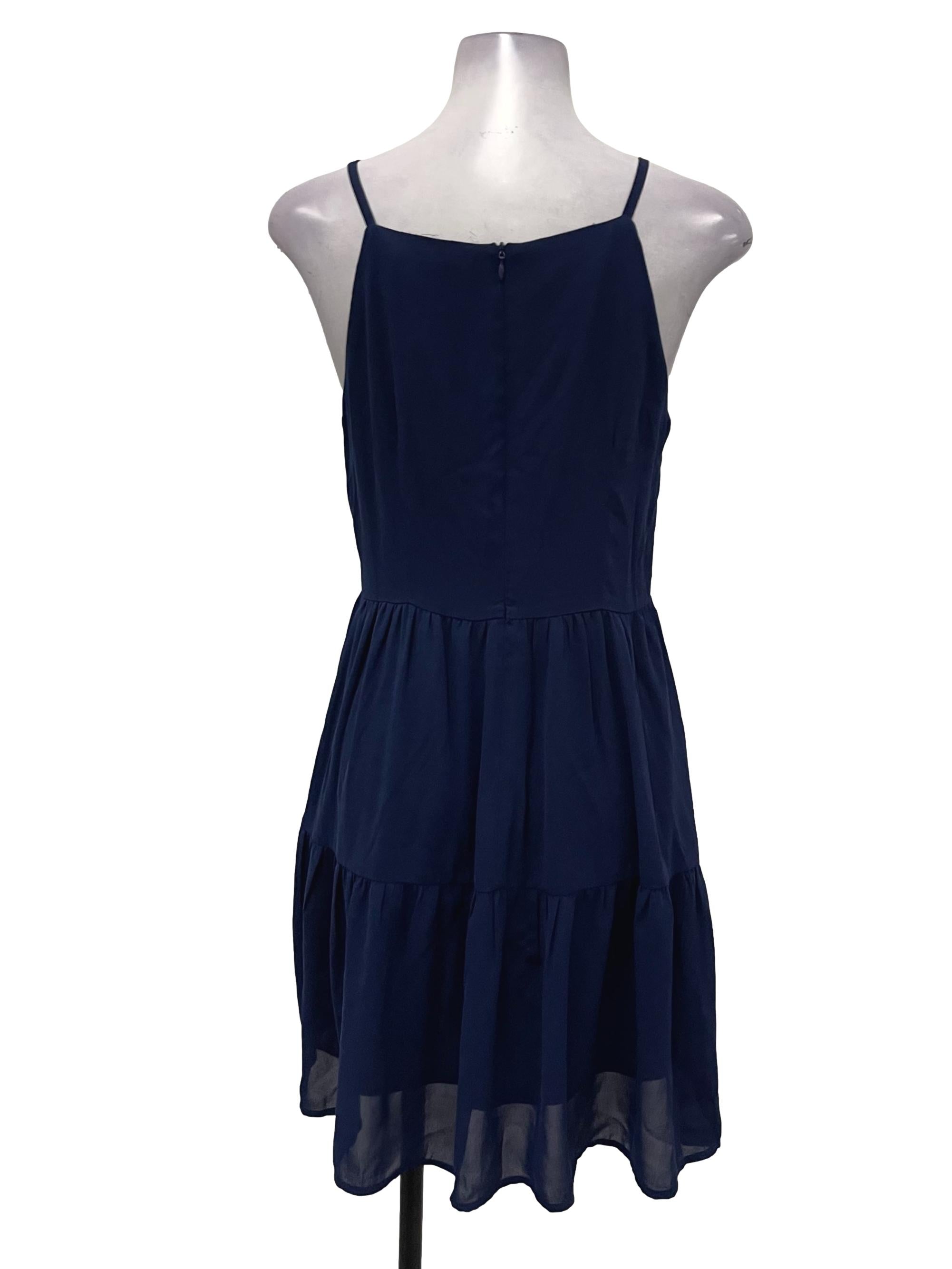 Shopsassydream Navy Blue Halter Mini Sleeveless Dress