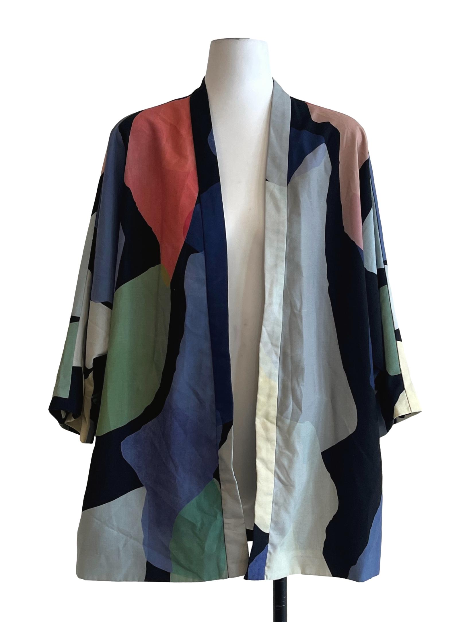 Onyx Black Abstract Print Cardigan LB