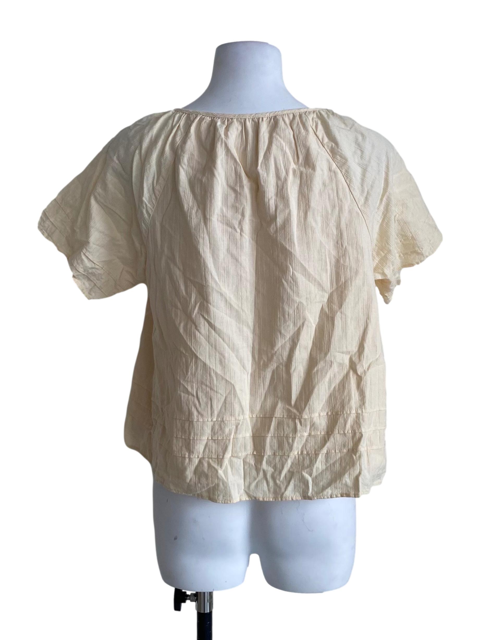 Soft Light Yellow Button Down Blouse
