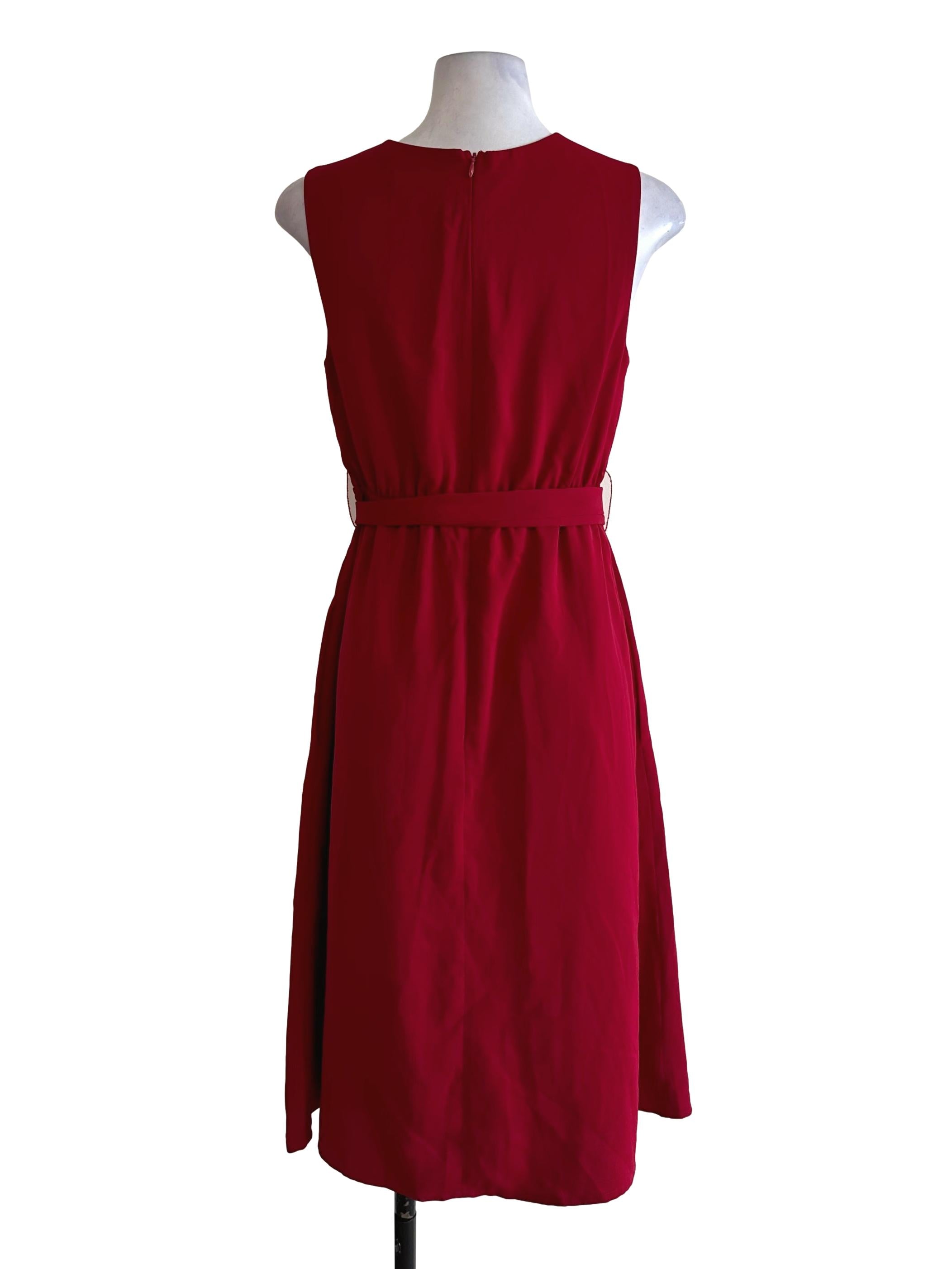 Ruby Red V Neck Strap Dress LB