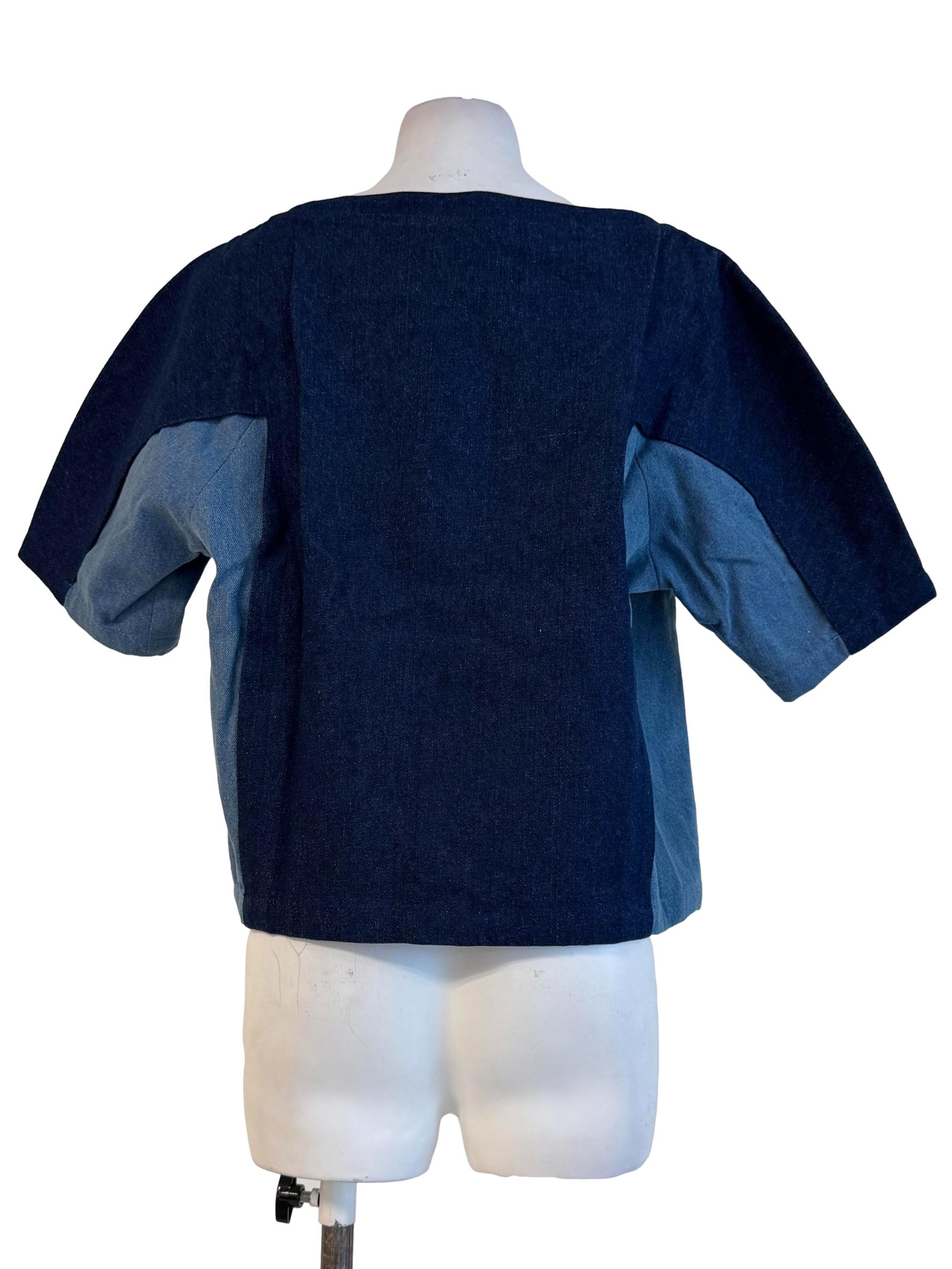 Two Tone Denim Blue Shirt