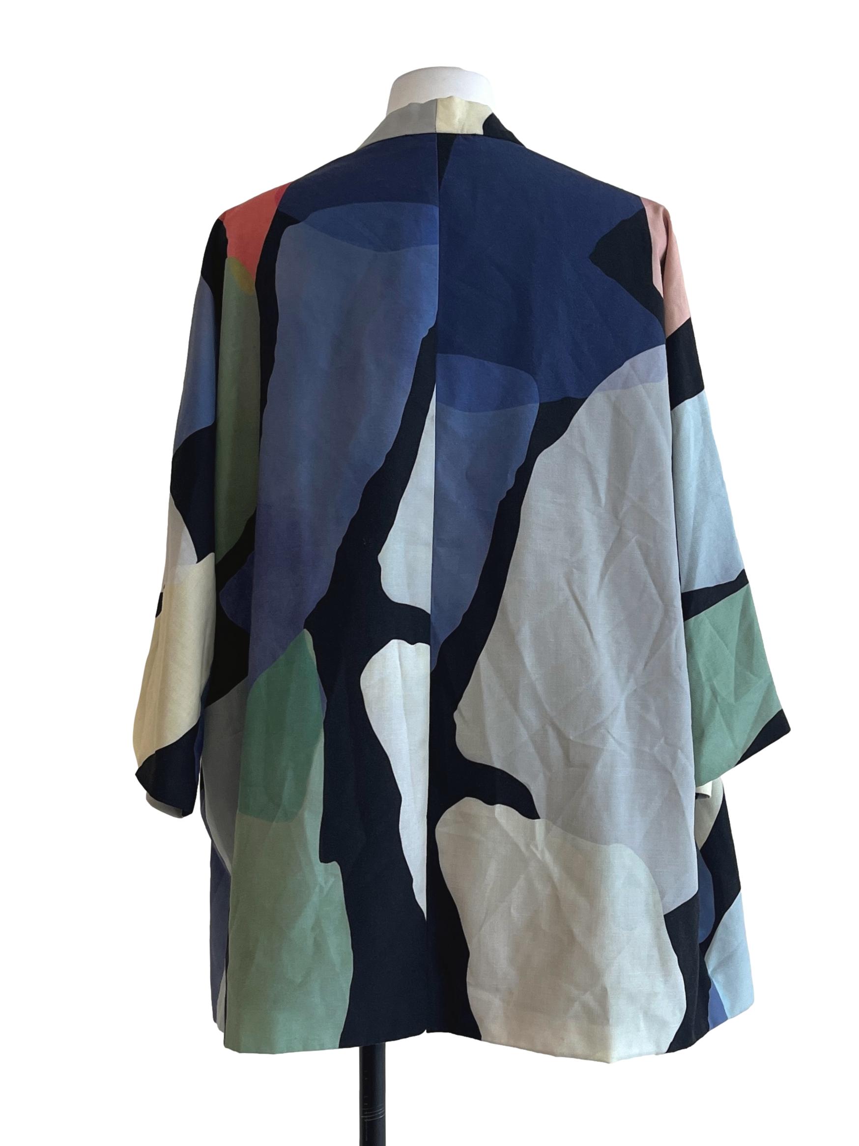 Onyx Black Abstract Print Cardigan LB