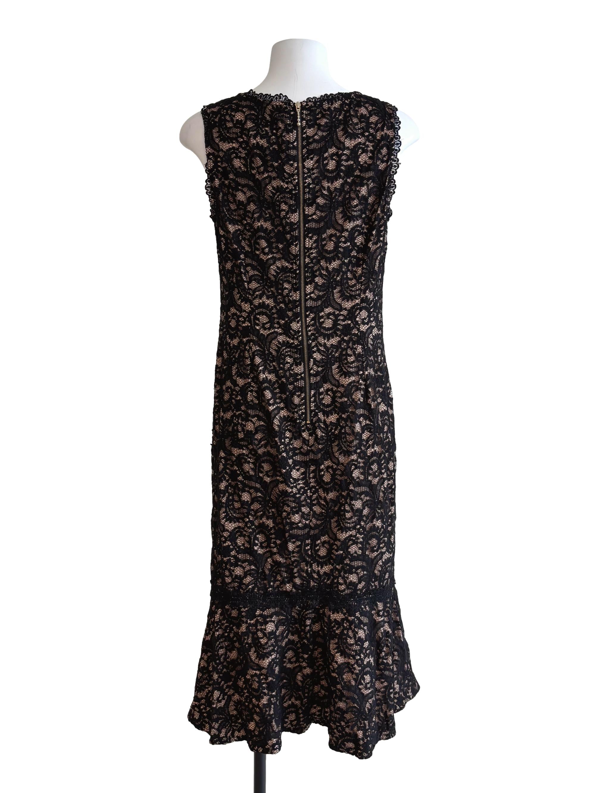Jade Black Drop Waist Lace Dress
