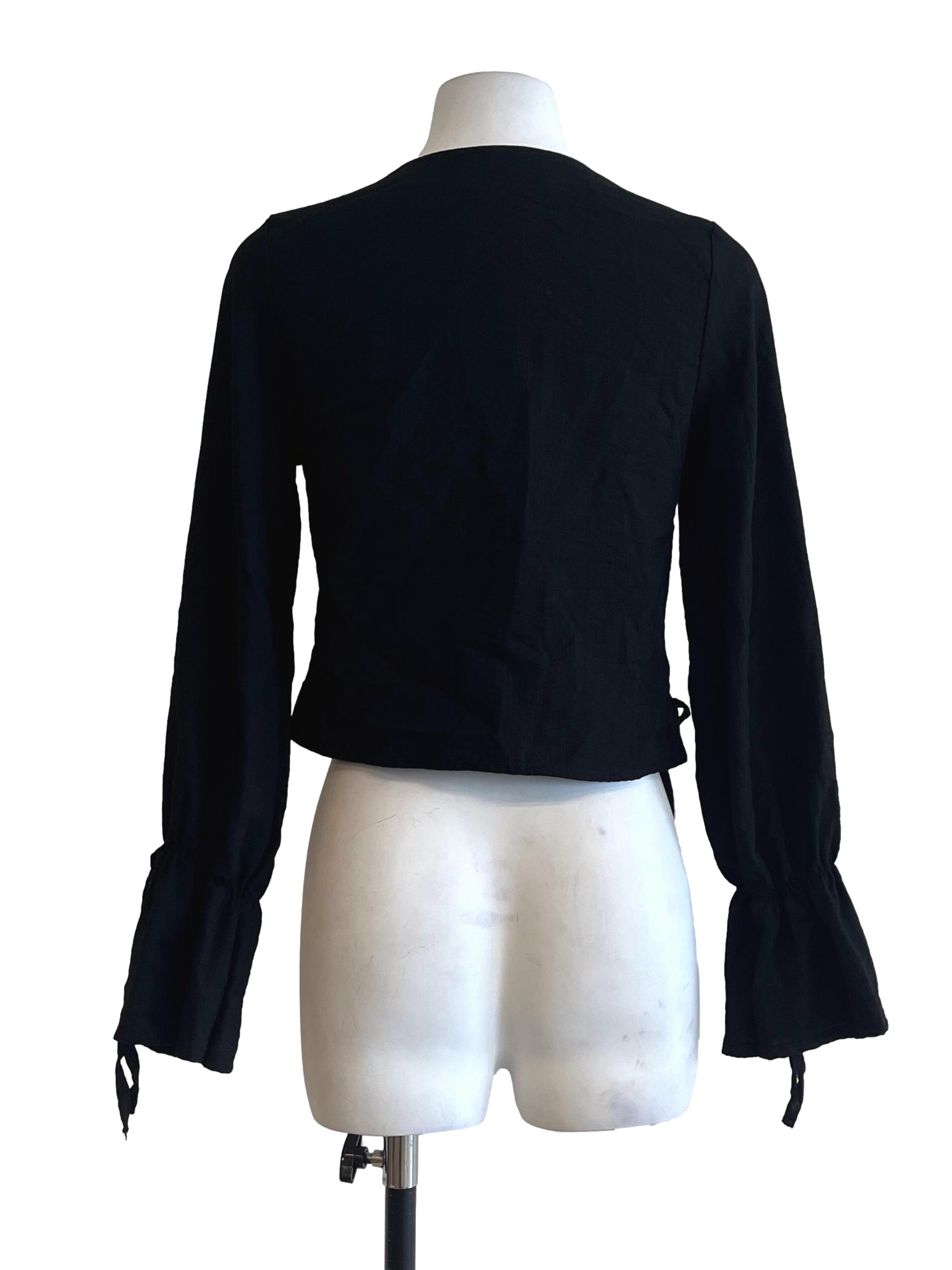 Pitch Black Scoop Long Sleeve Top