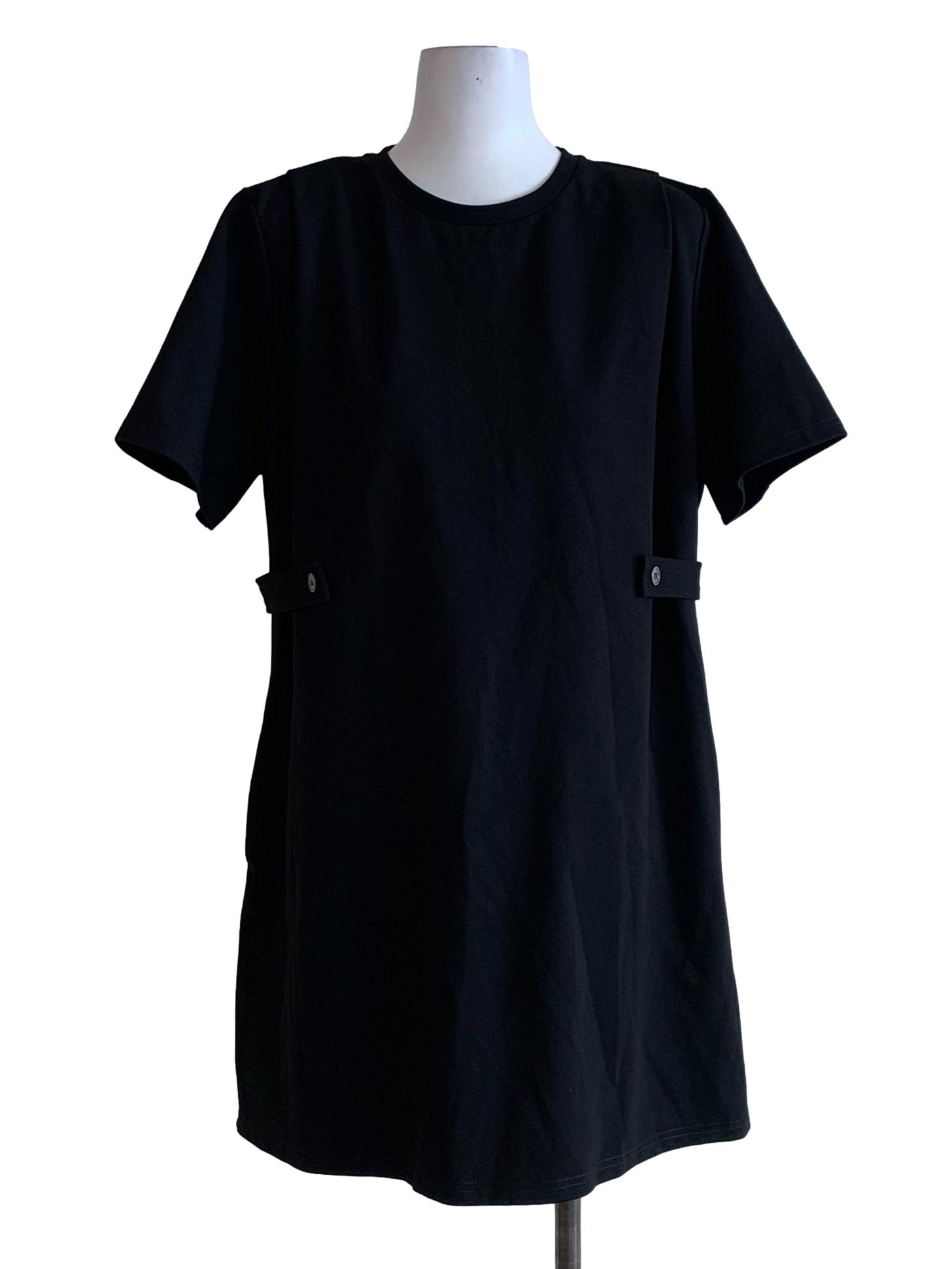 Basic Black Round Neck Short Sleeve Shirt Blouse