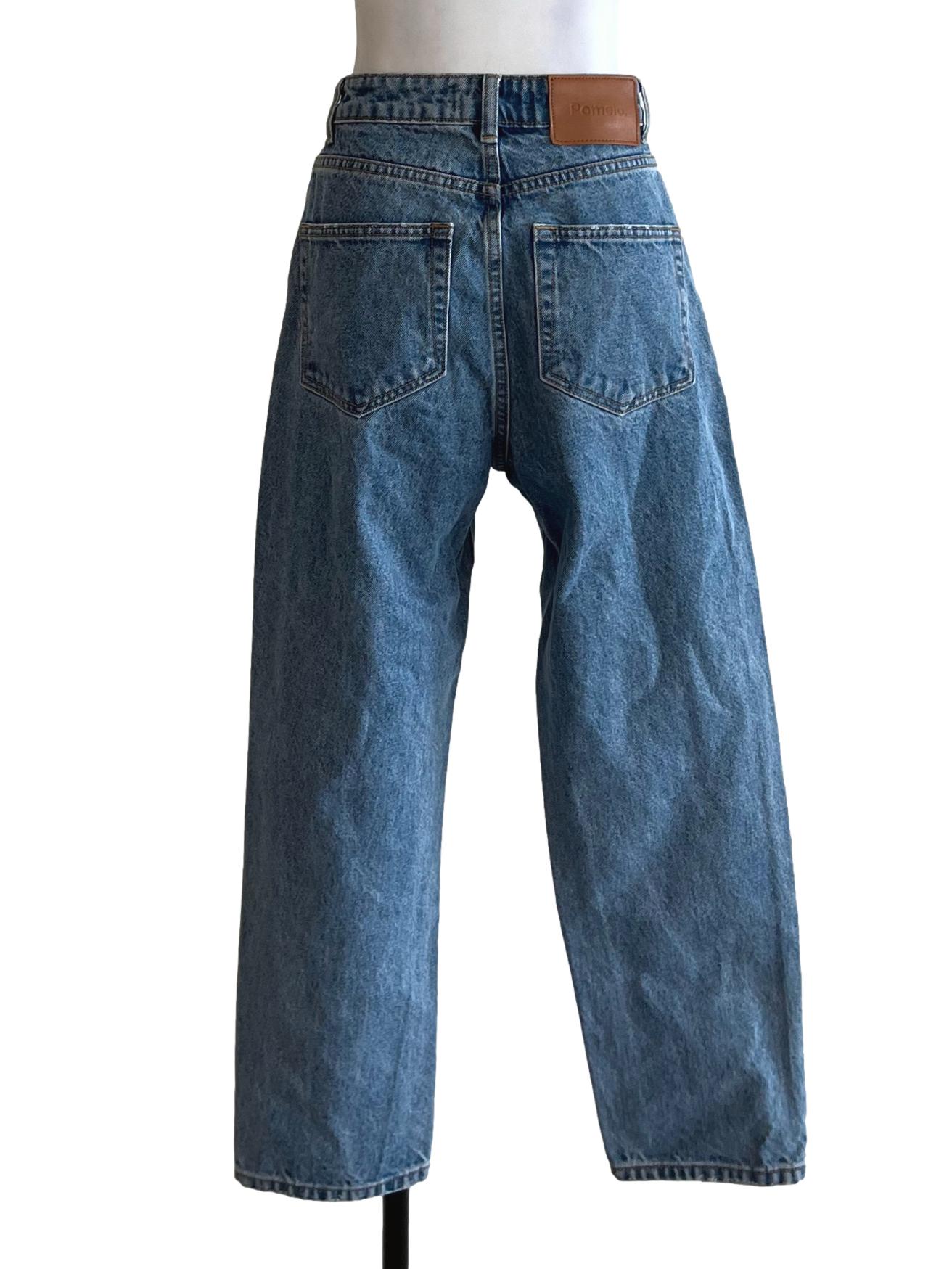 Blue Denim Ripped Straight Jeans