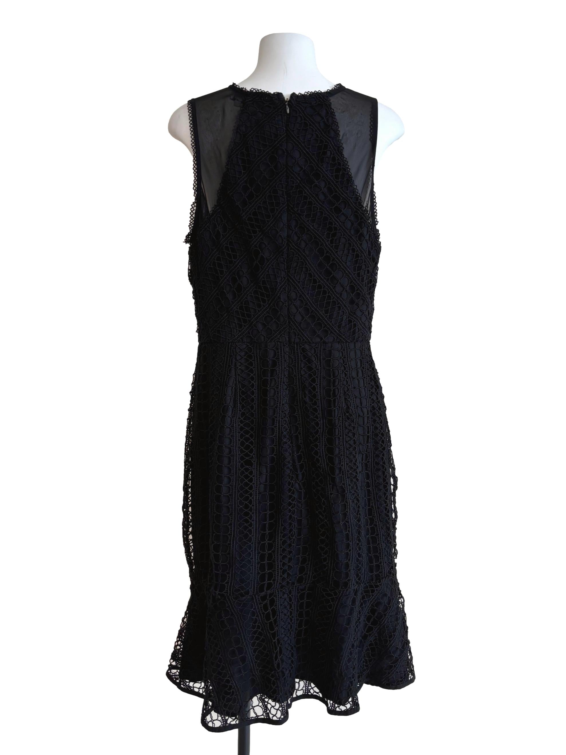 Ebony Black Sleeveless Lace Dress