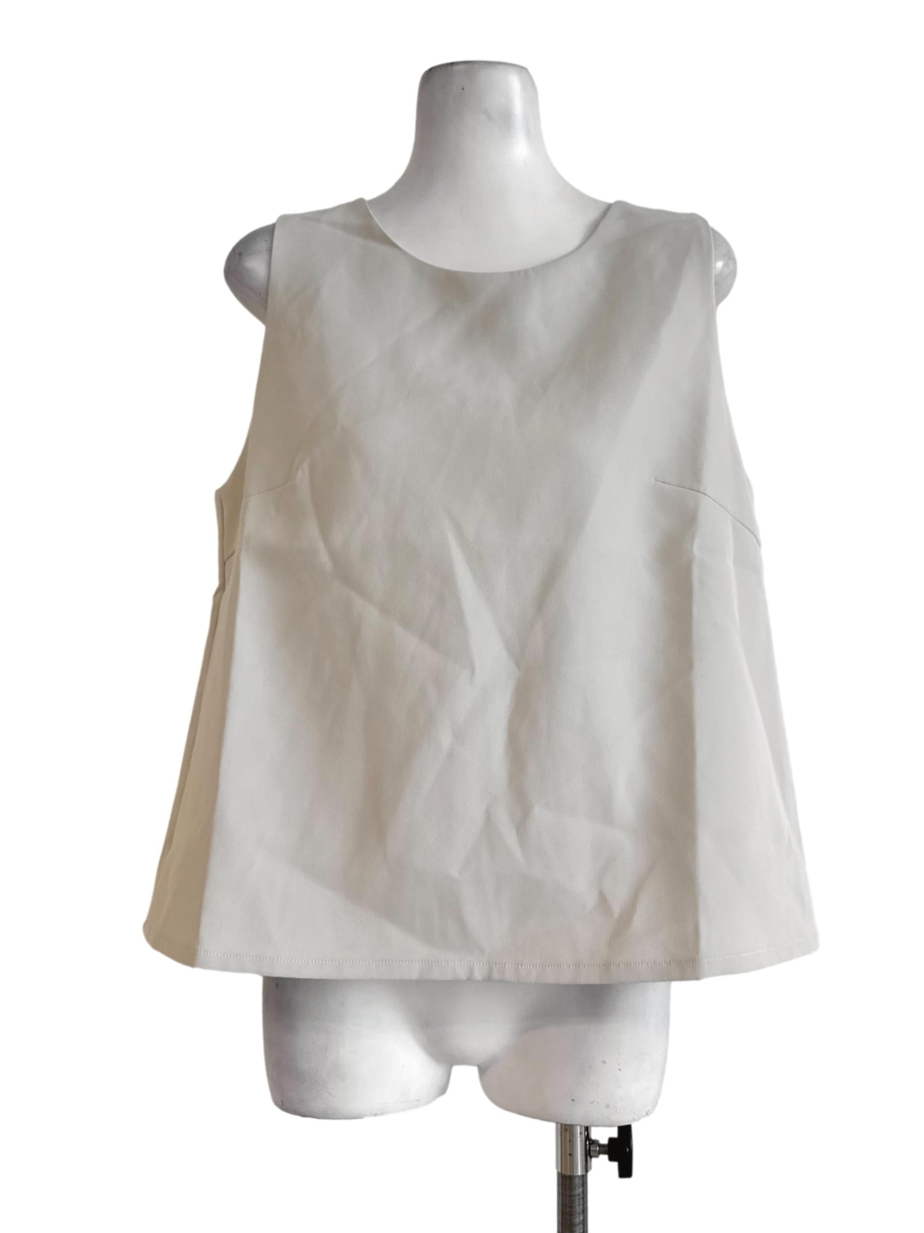 Beige Black Pleated Top