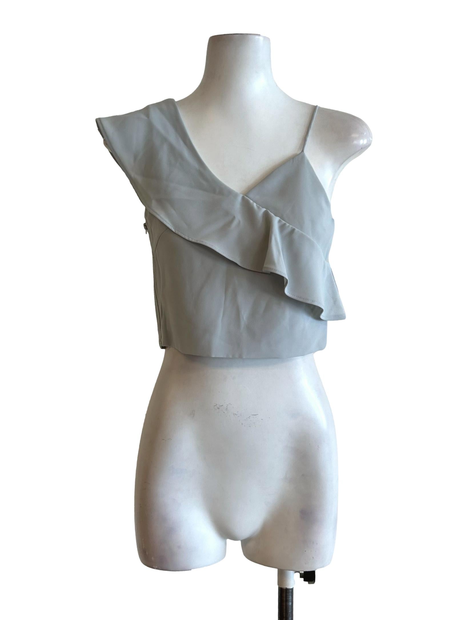 Cloud Grey Ruffled Top TCL