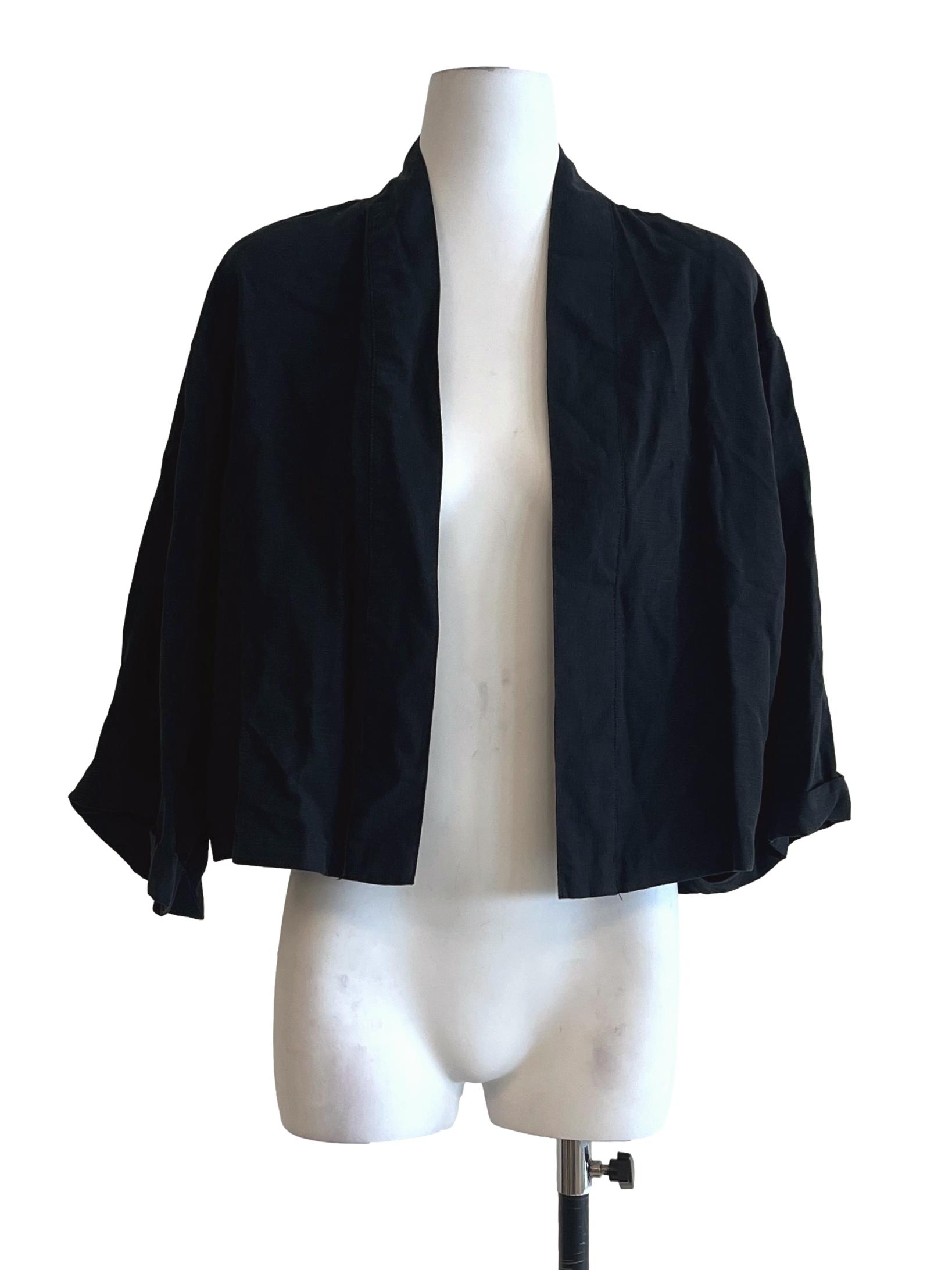 Jet Black Cropped Cardigan TEM