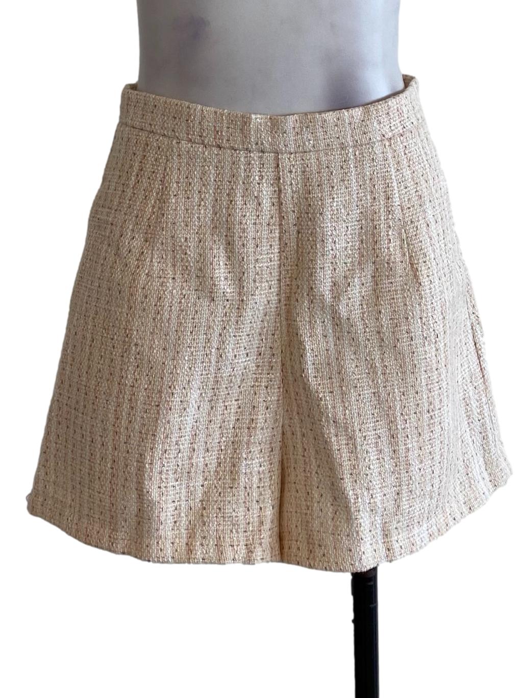 Yellow Tweed Shorts