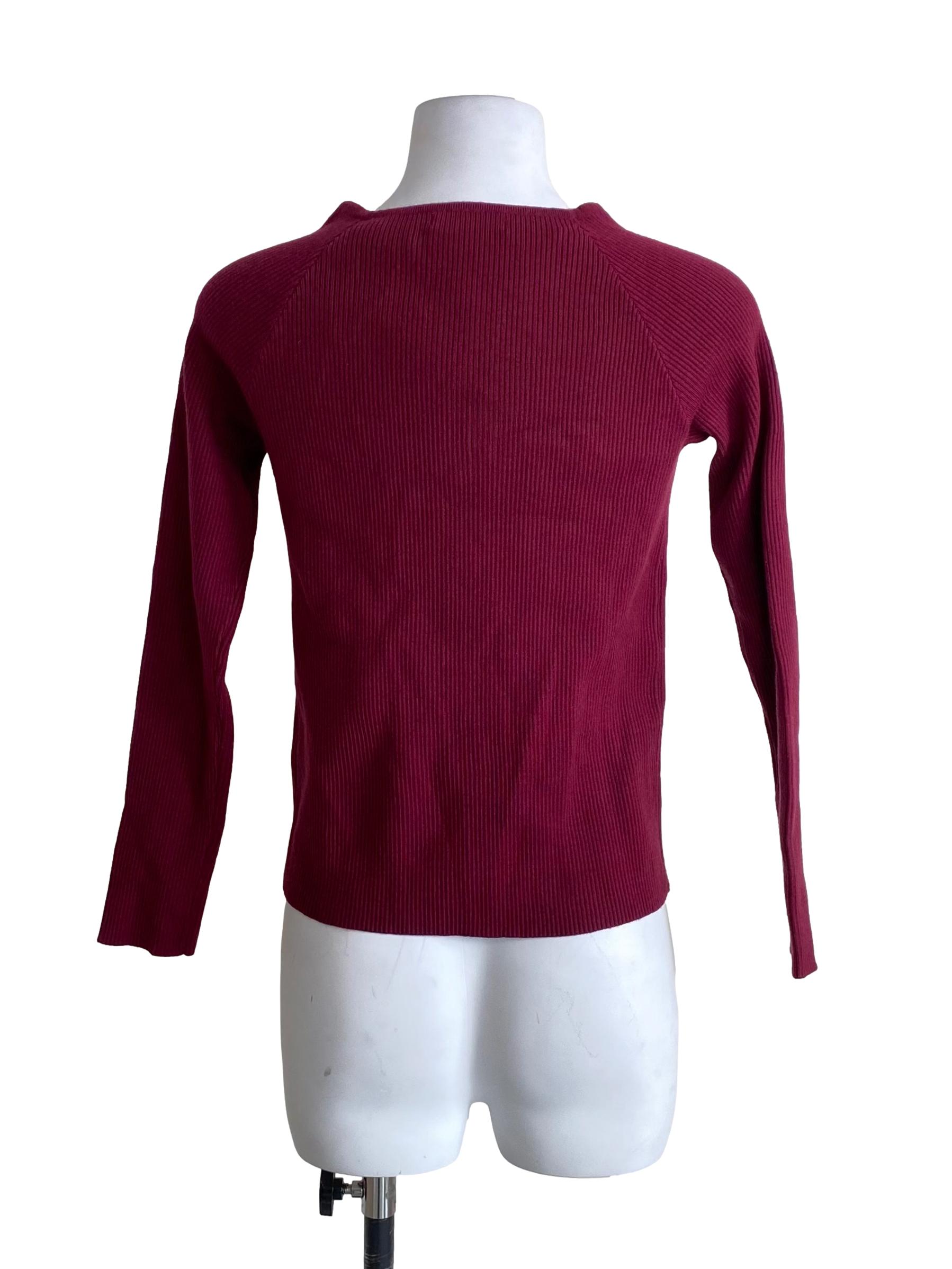 Dark Red Button Down Cardigan