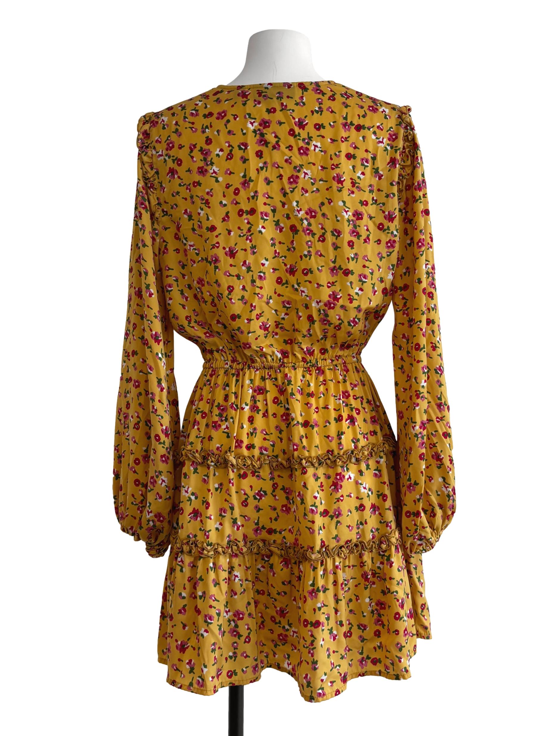 Butterscotch Yellow Printed A-Line Dress