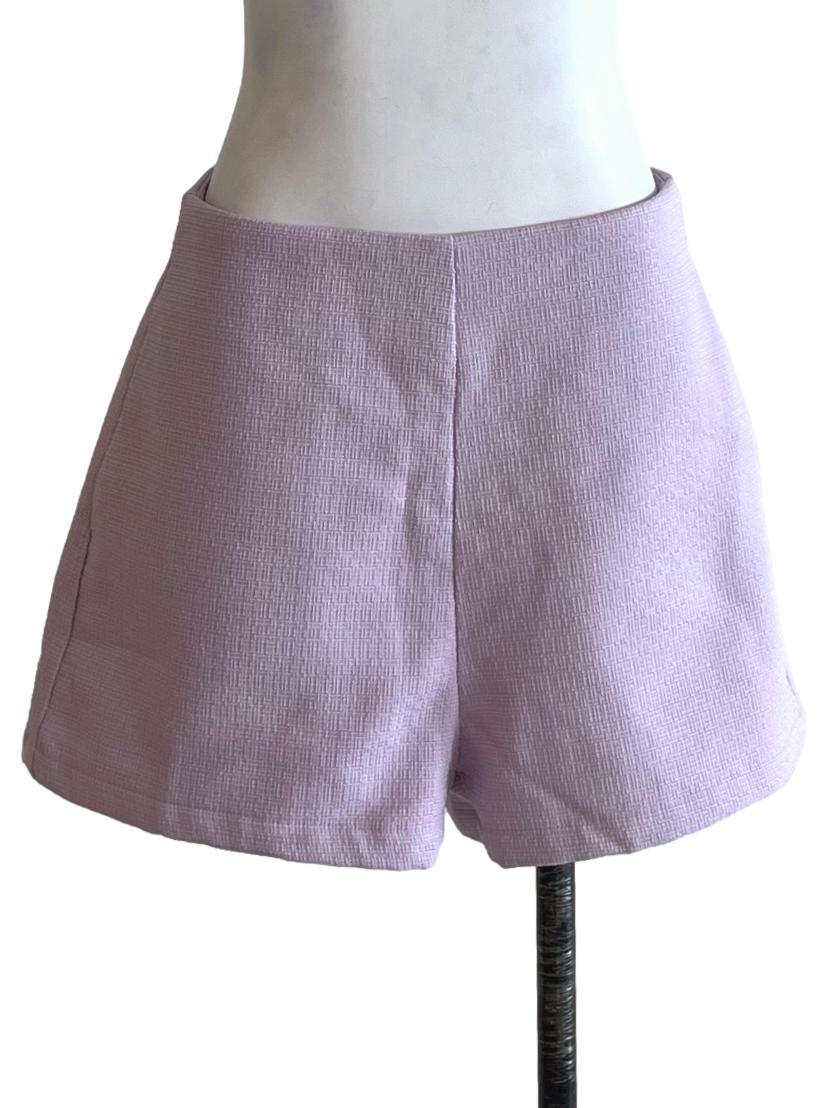 Lavender Purple Graph Check Shorts