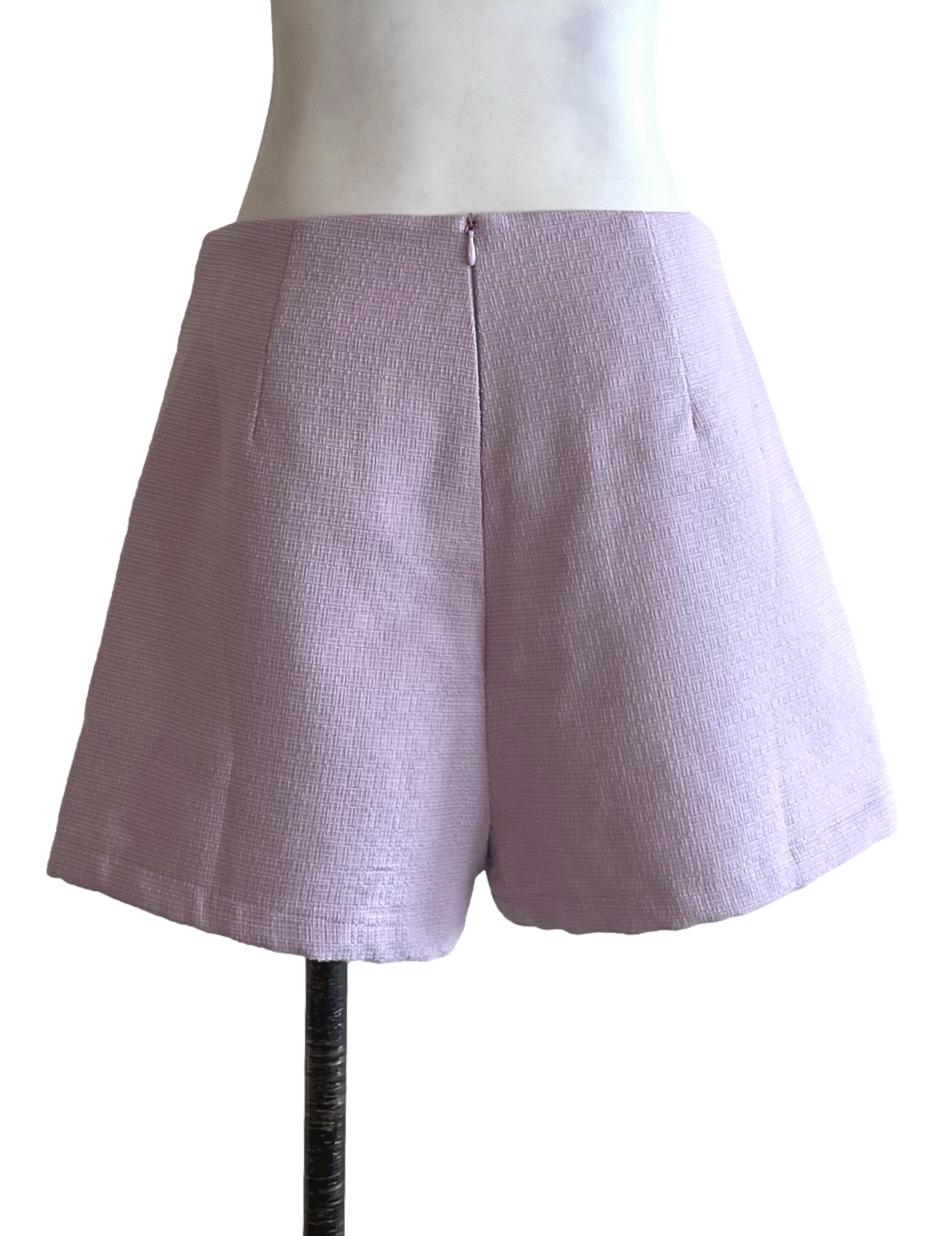 Lavender Purple Graph Check Shorts