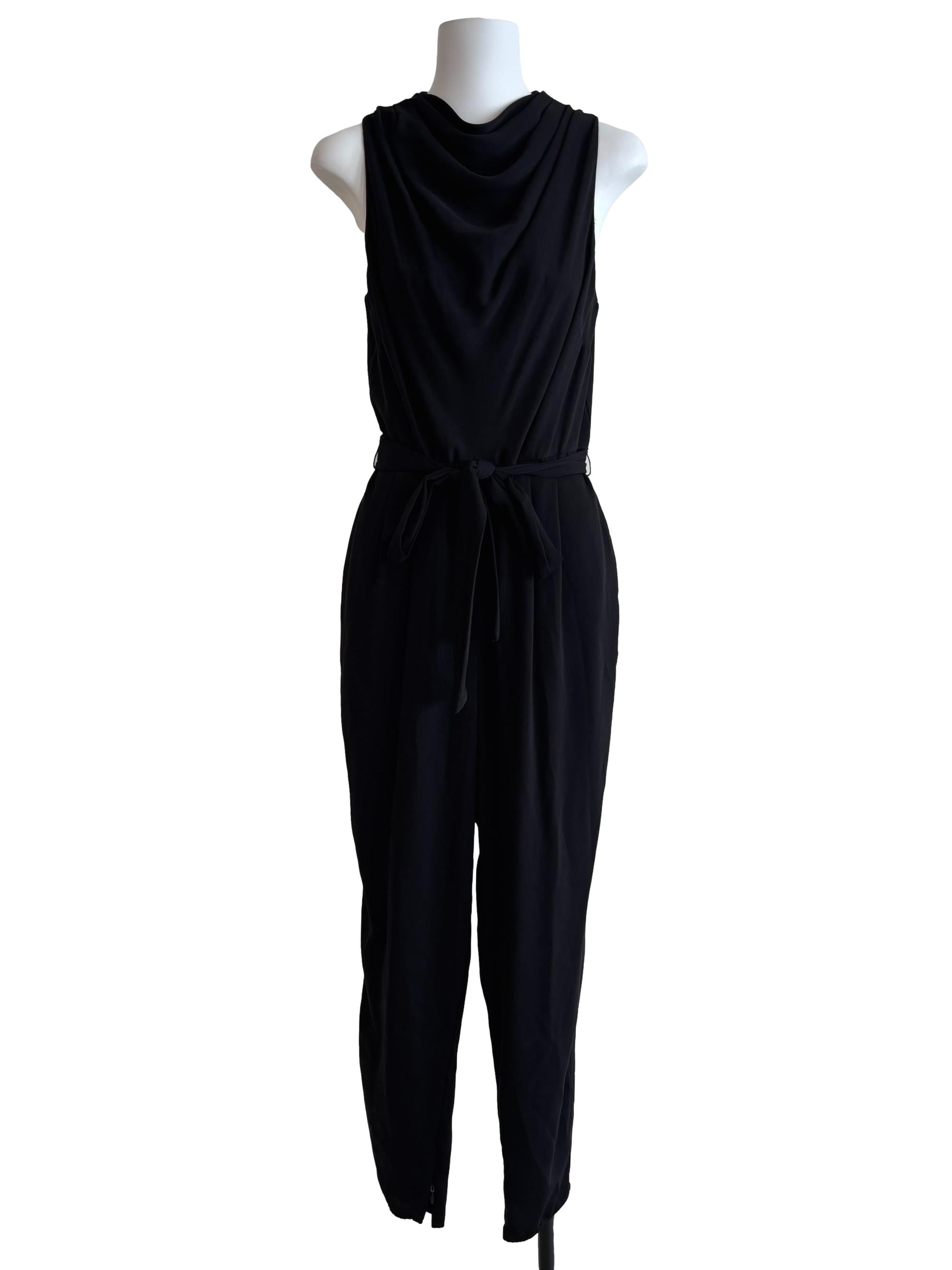 Parisian Black Sleeveless Cowl Jumpsuit
