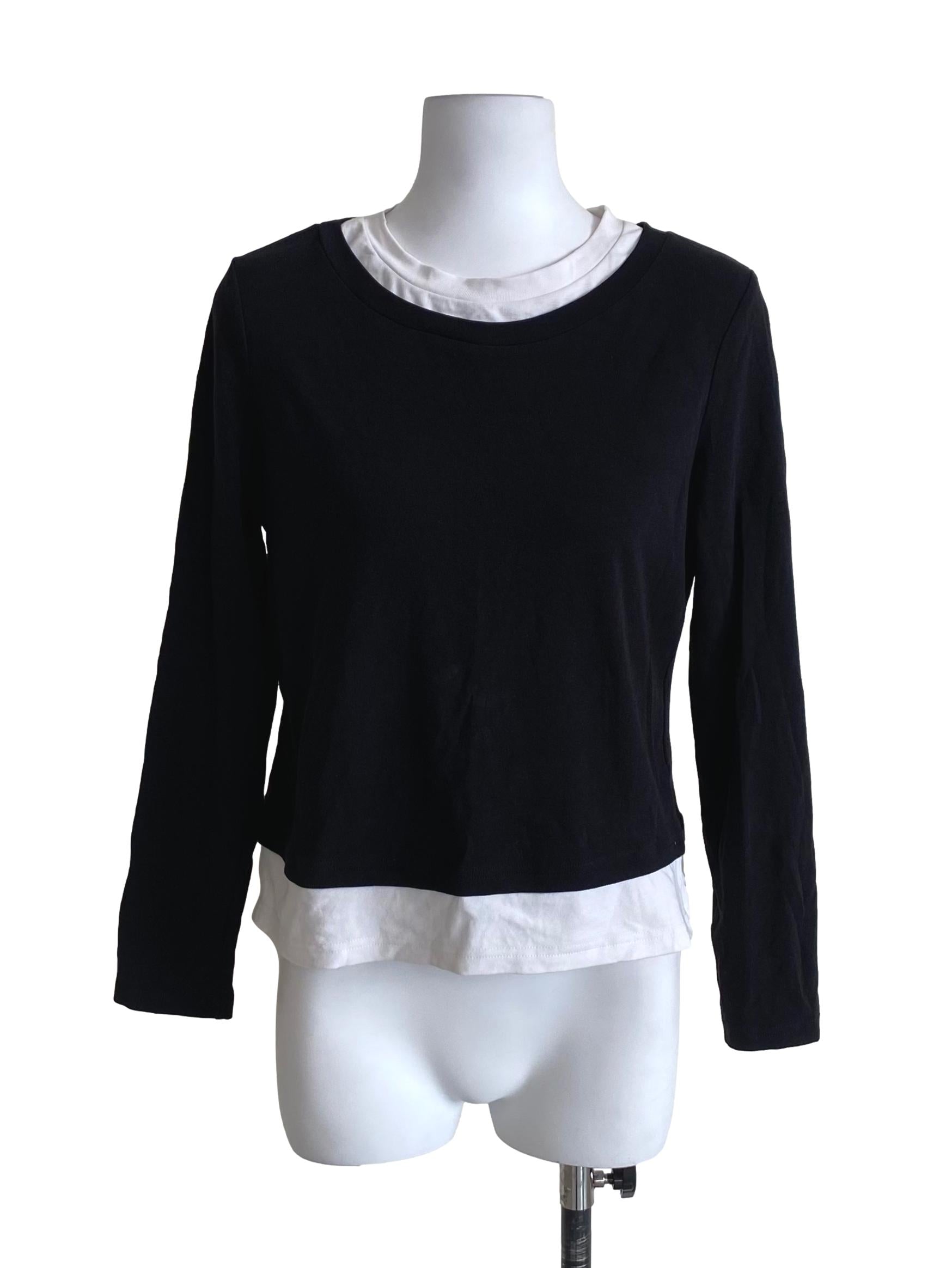 Onyx Black Layered Long Sleeve Top