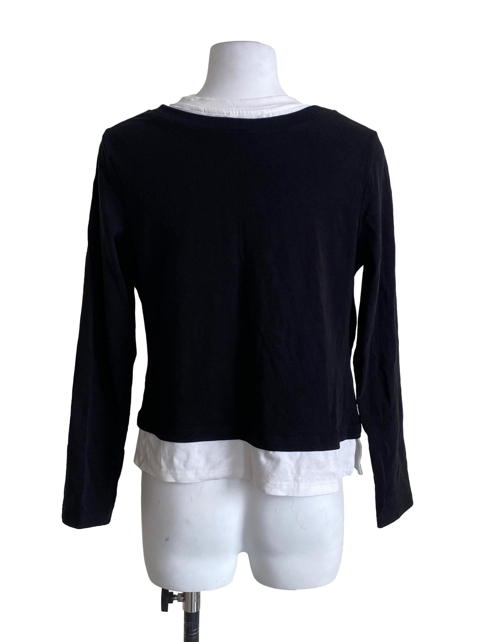 Onyx Black Layered Long Sleeve Top