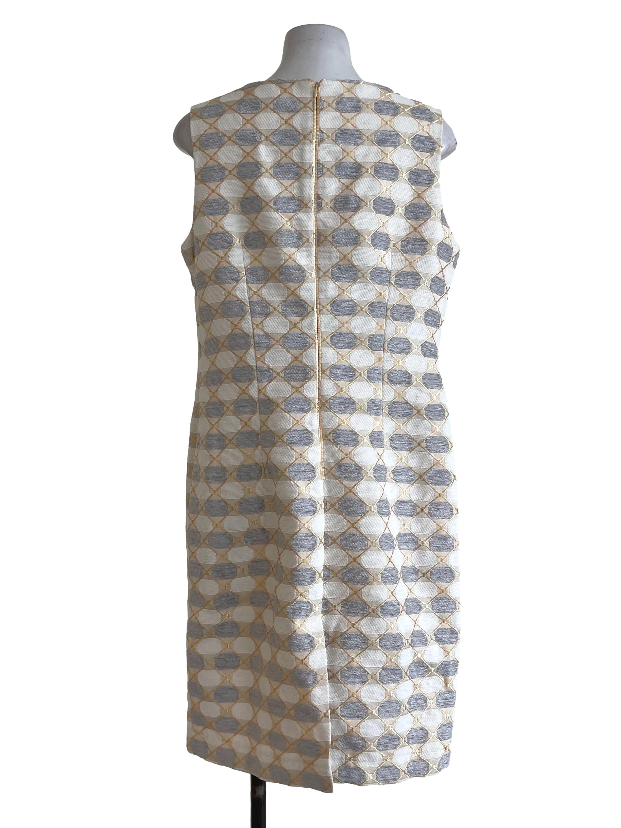 Off White Pearl Neckline Dress