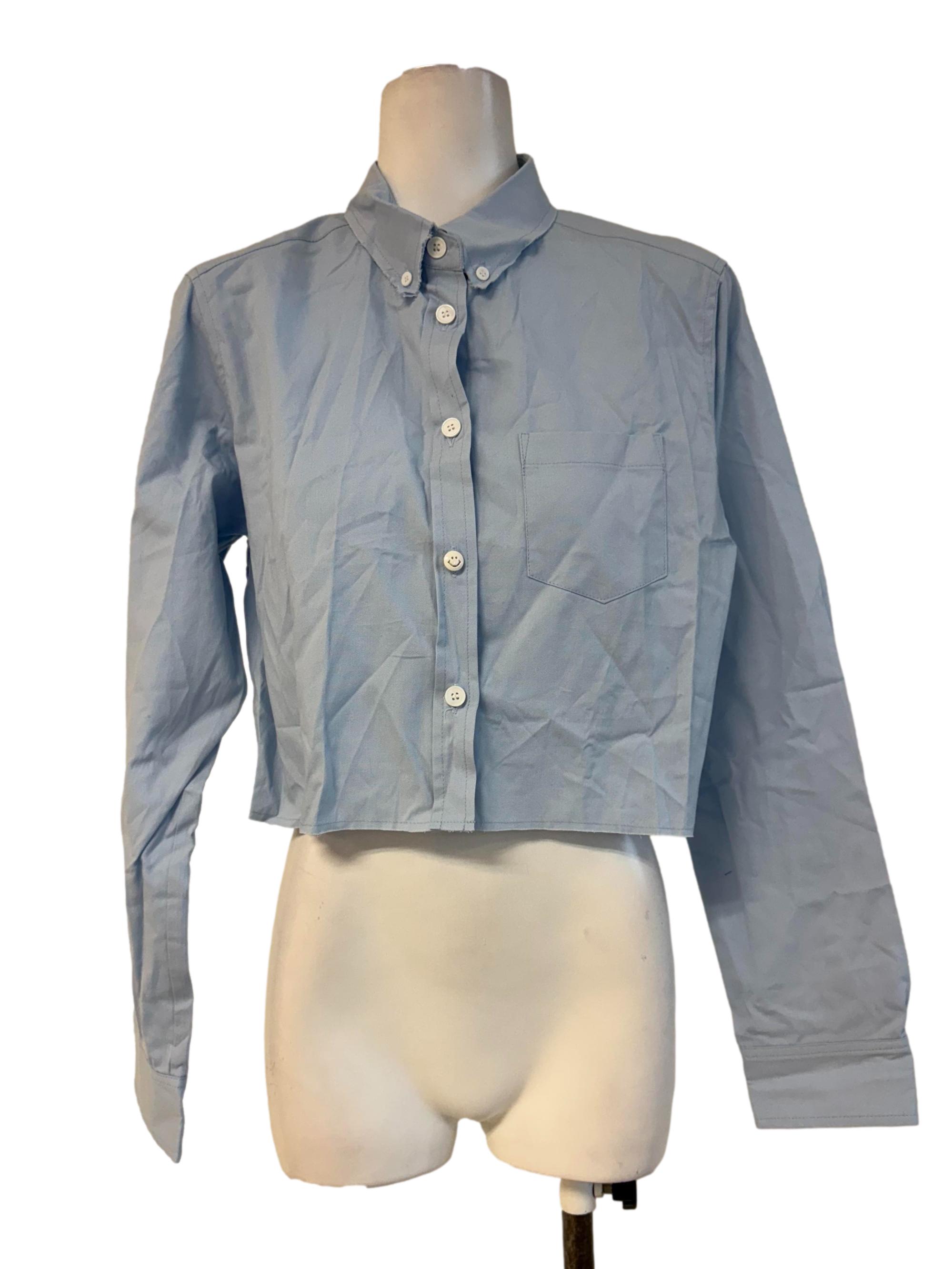 Baby Blue Long Sleeve Blouse