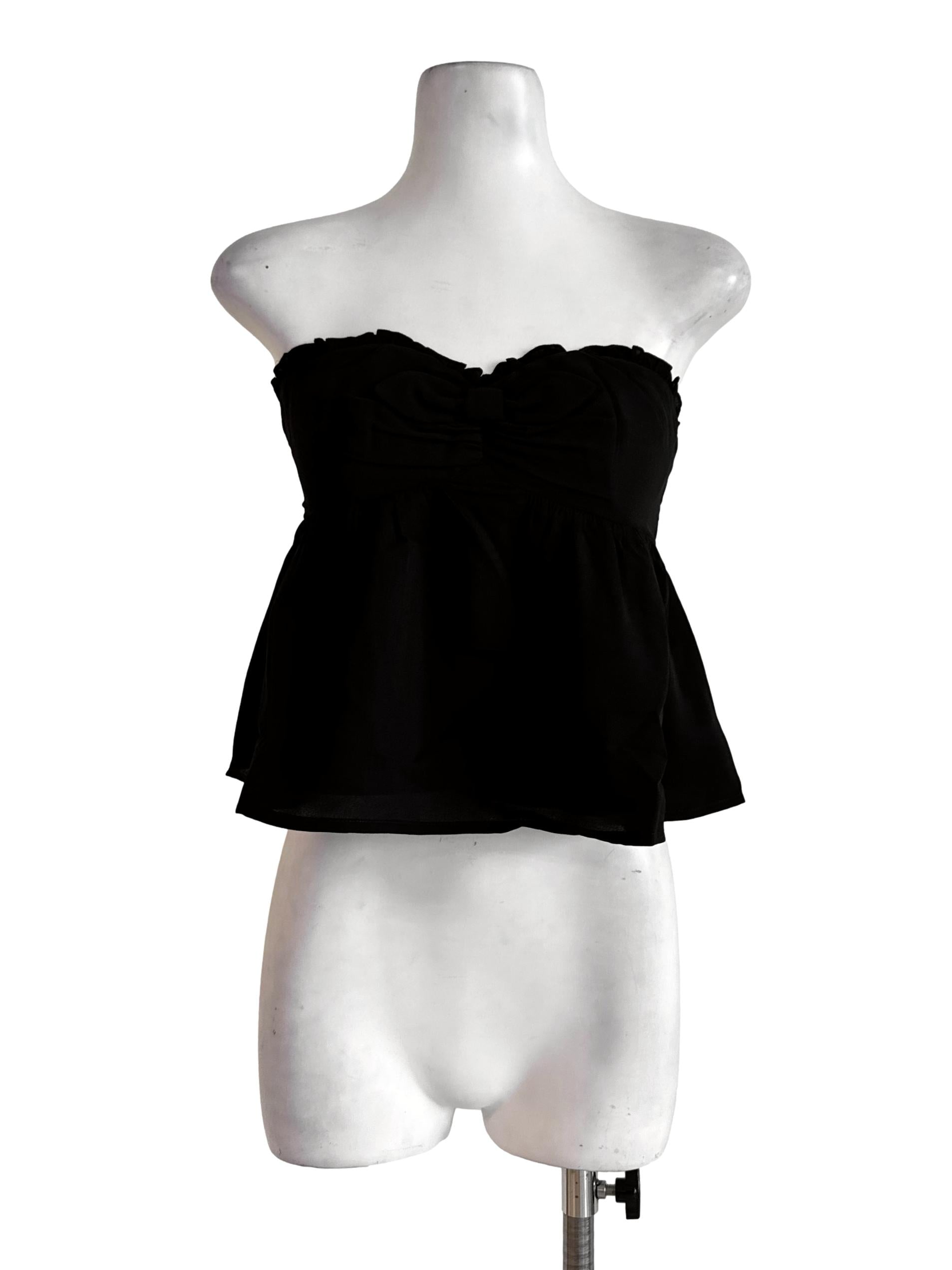 Raven Ribbon Padded Tube Top