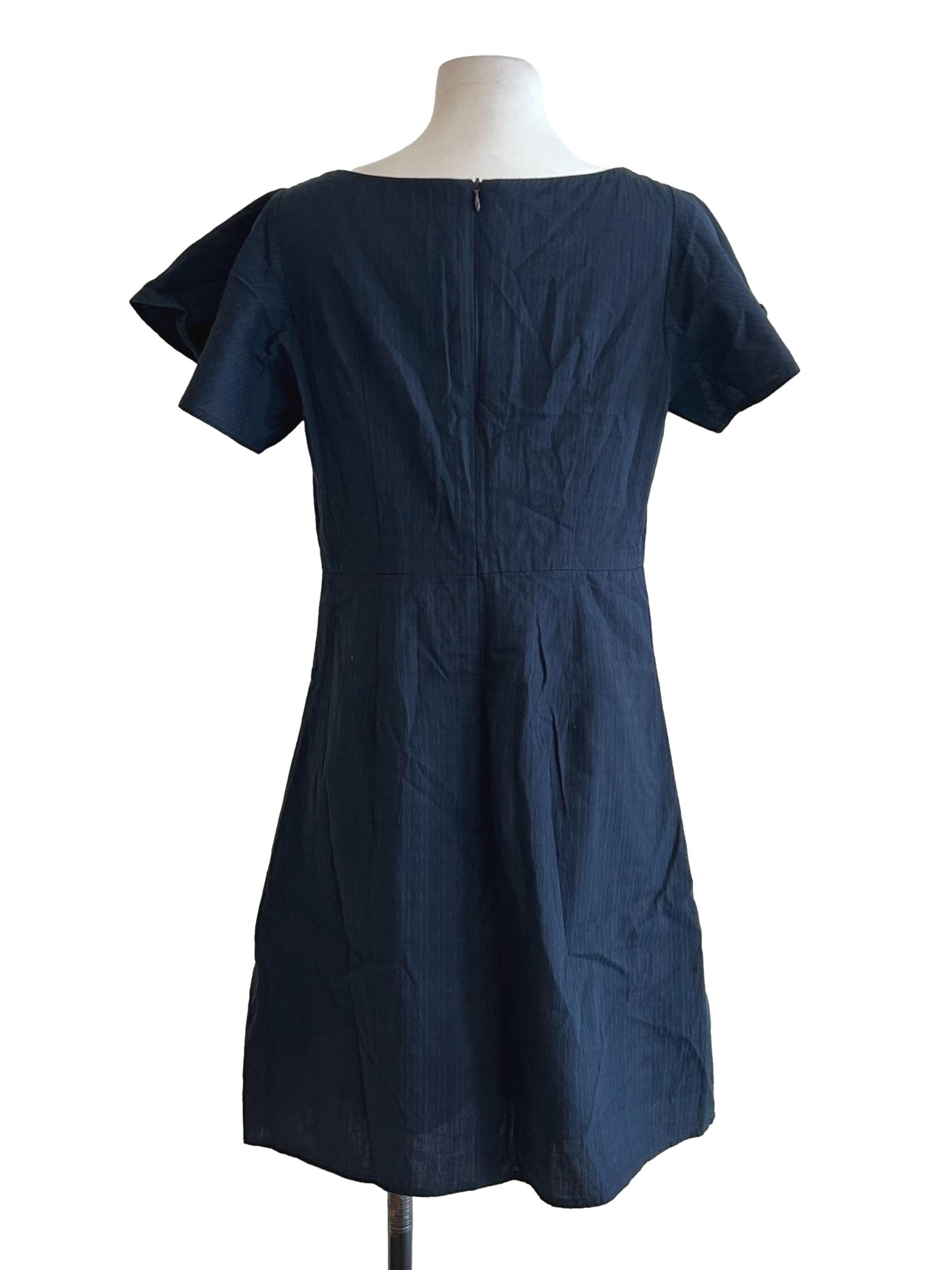 Dark Blue Short Sleeves Dress