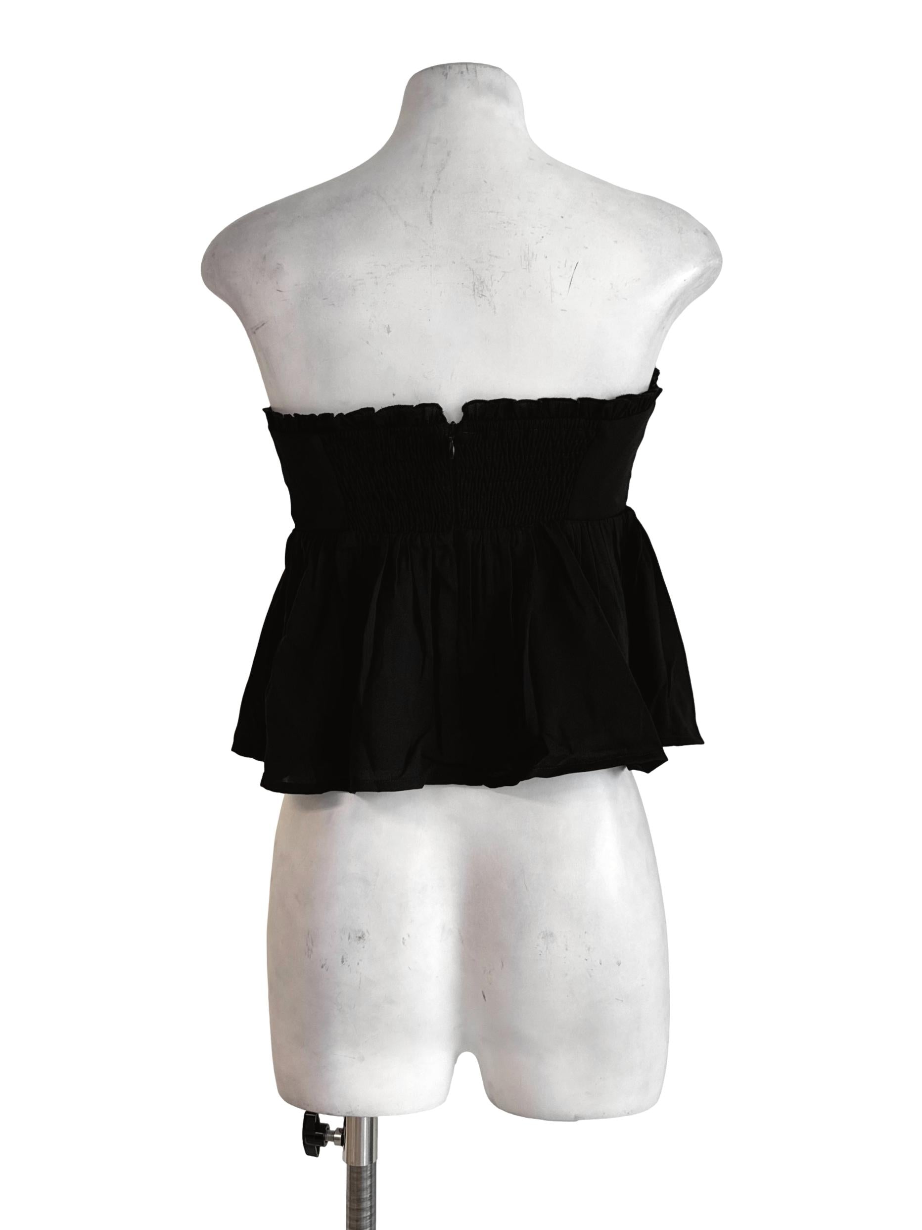 Raven Ribbon Padded Tube Top