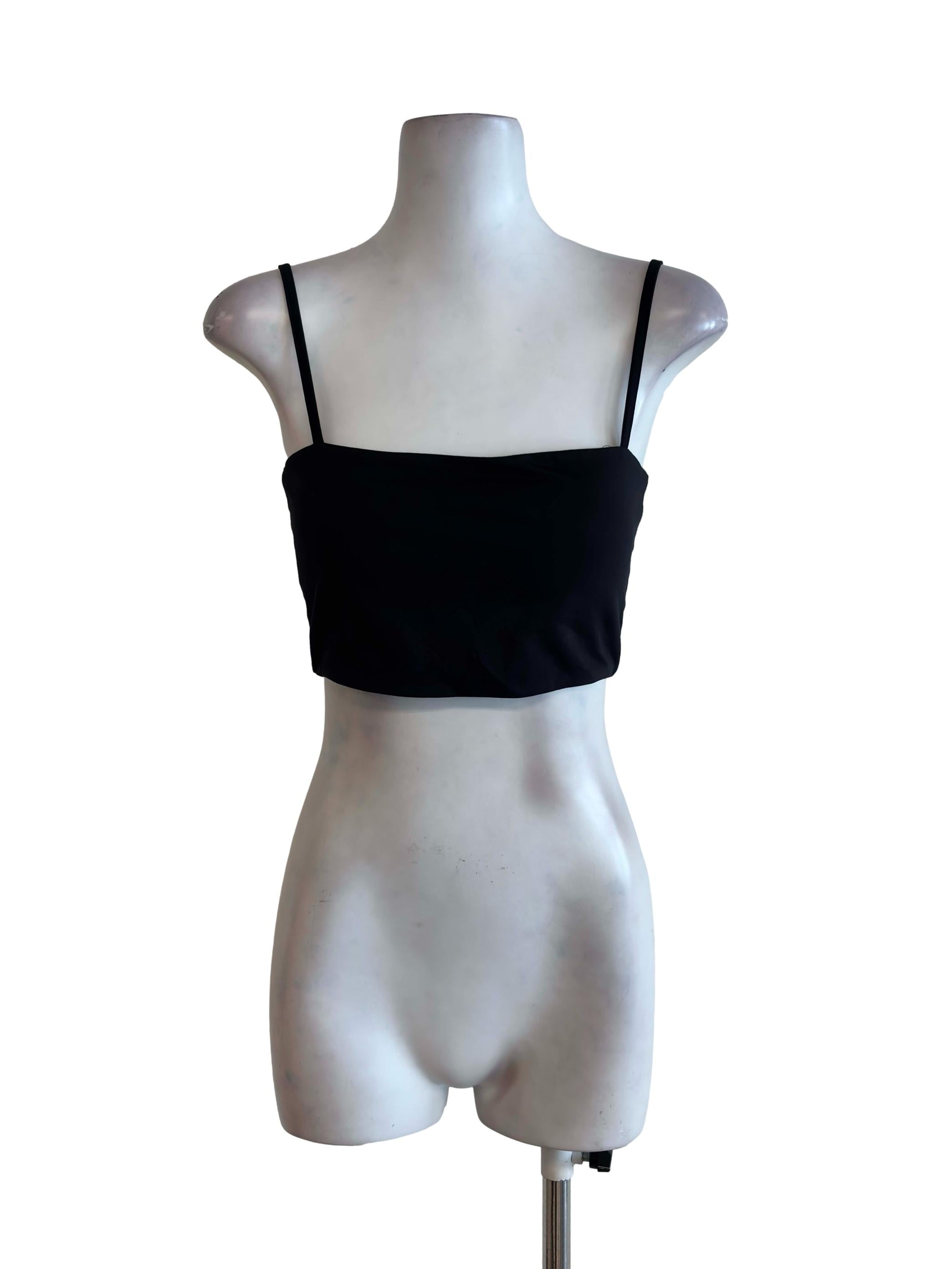 Black Strappy Cropped Top