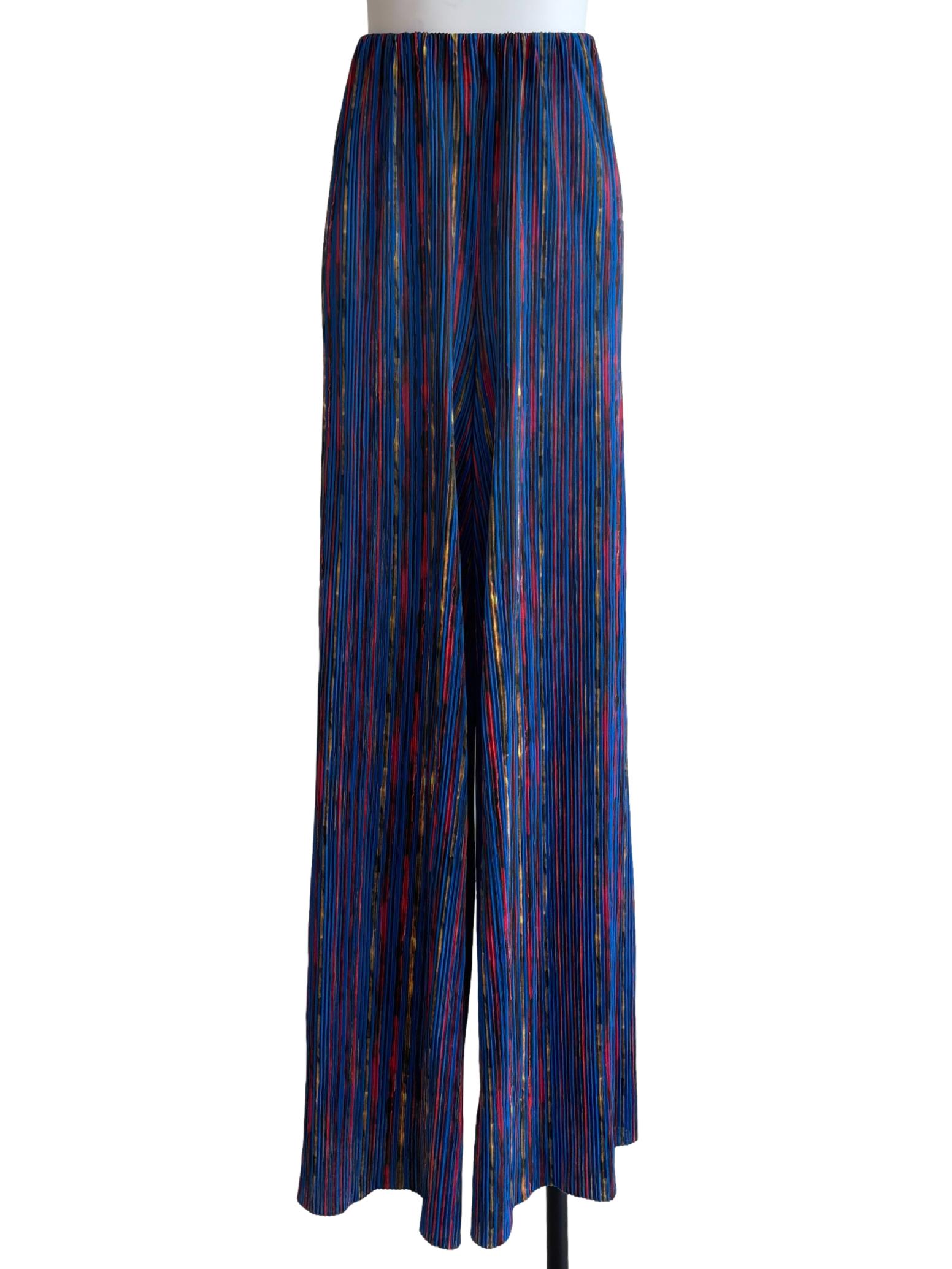 Cobalt Blue Long Pleated Pants