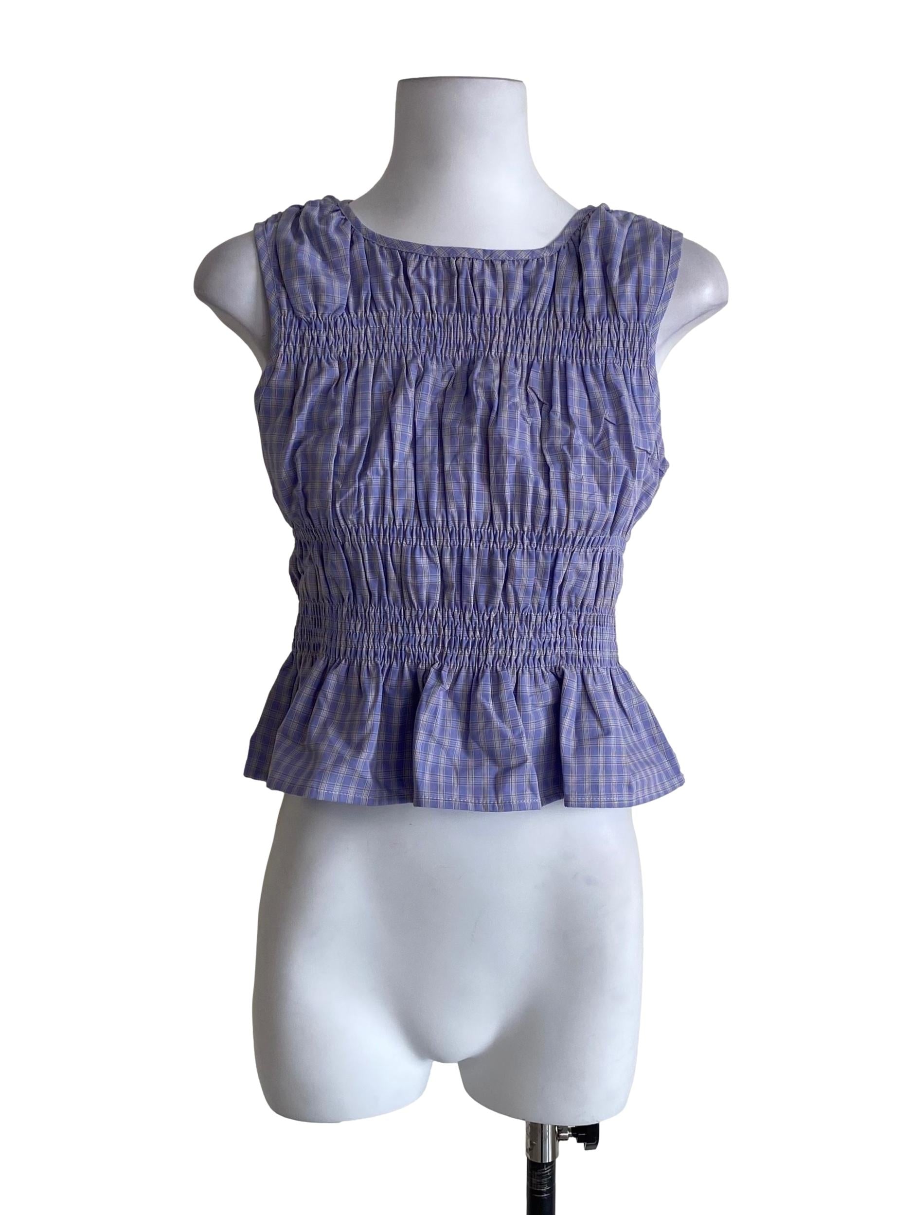 Periwinkle Purple Pattern Sleeveless Top