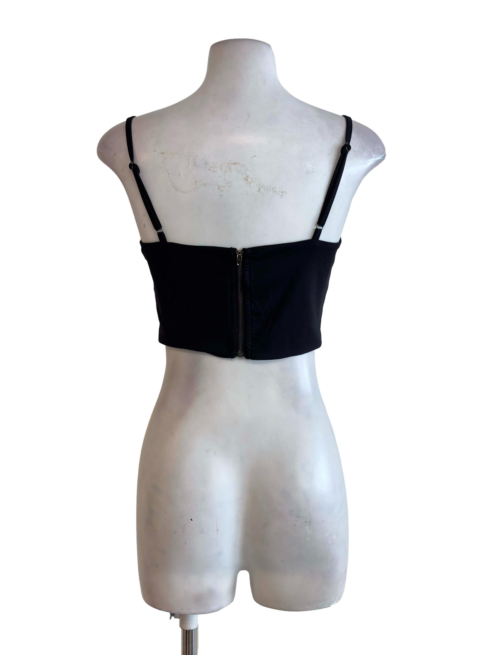 Black Strappy Cropped Top
