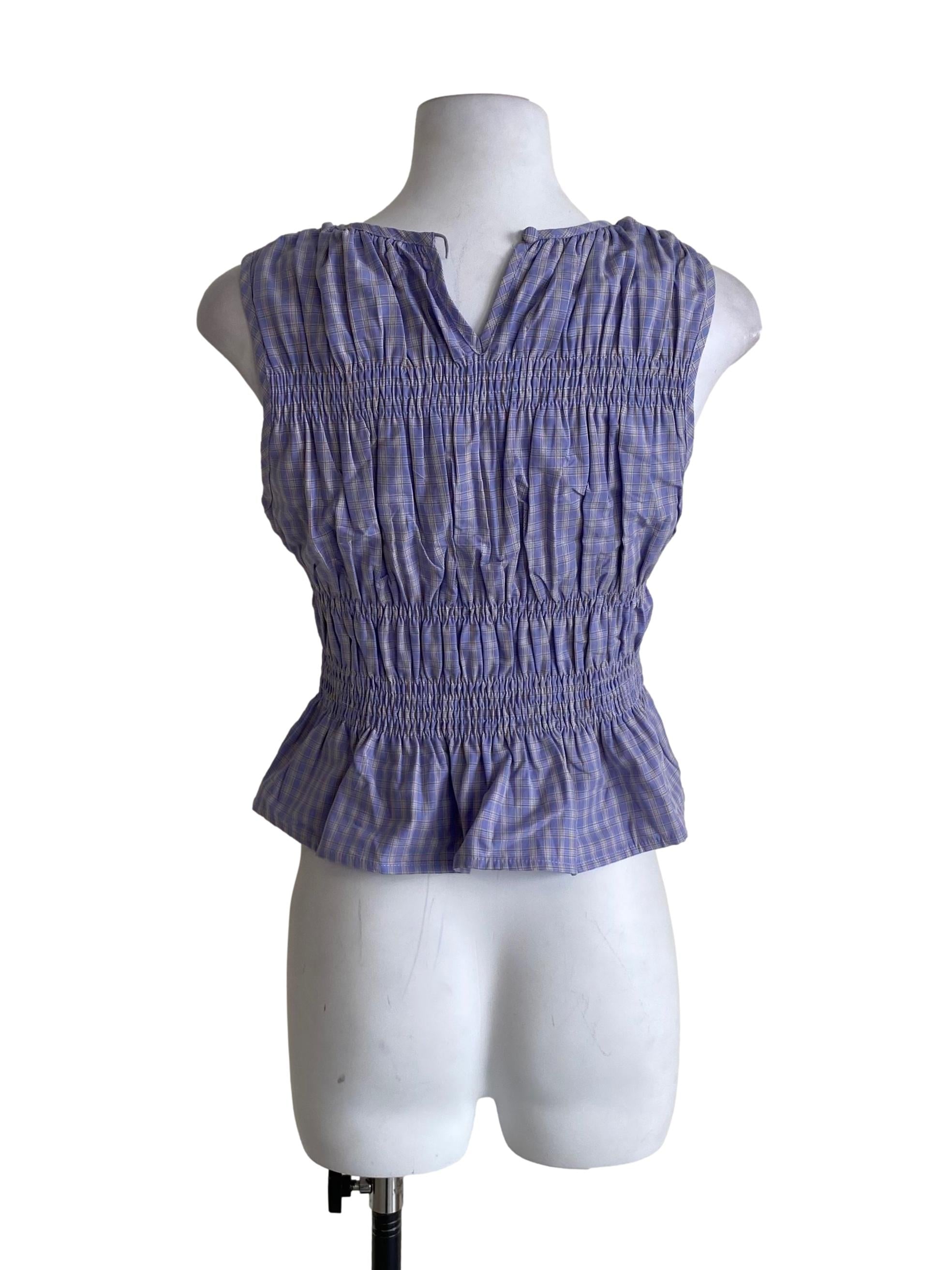 Periwinkle Purple Pattern Sleeveless Top