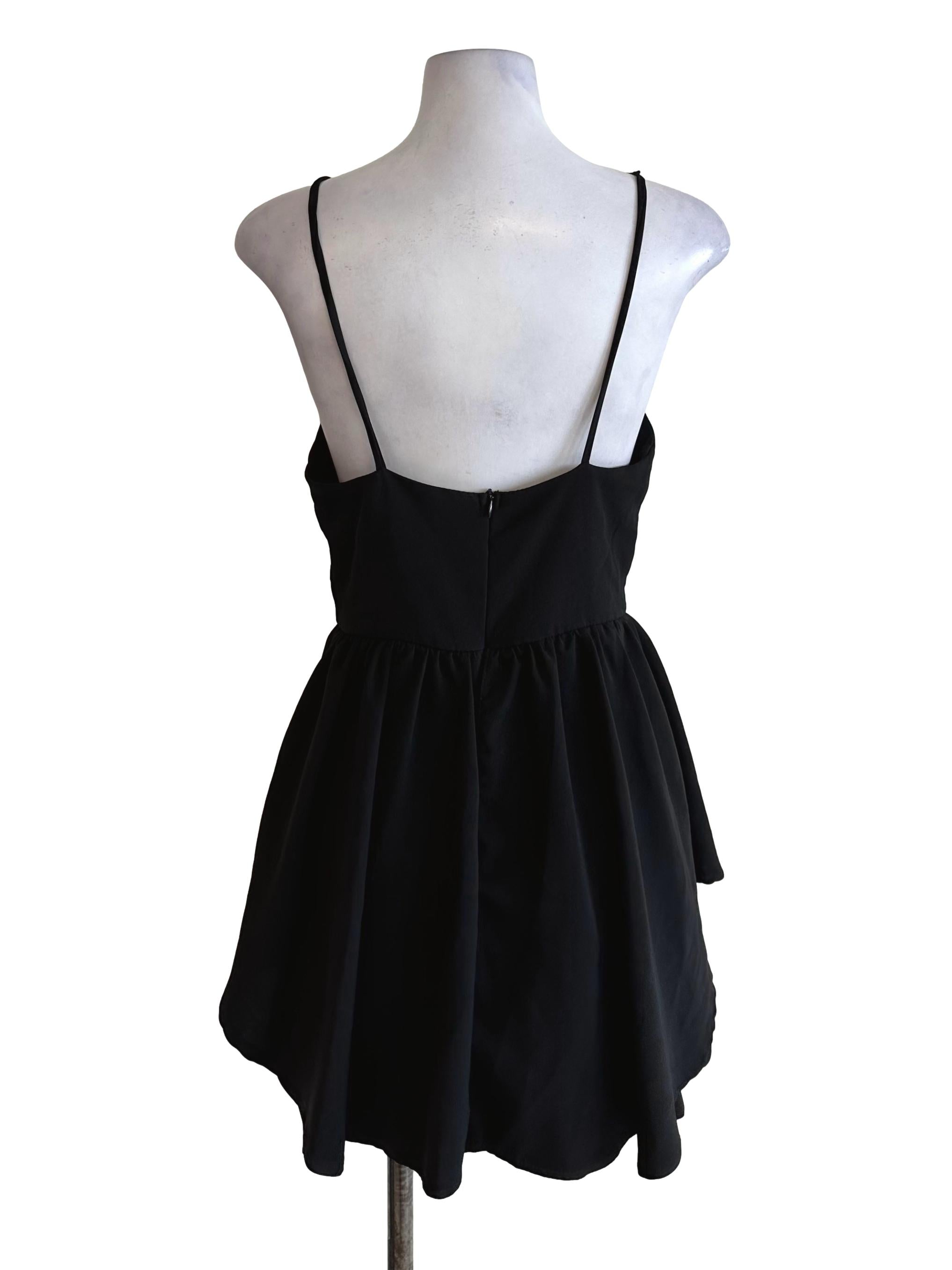Onyx Black Peplum Halter Top TEM