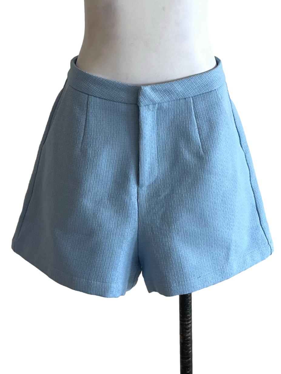 Sky Blue Graph Check Shorts