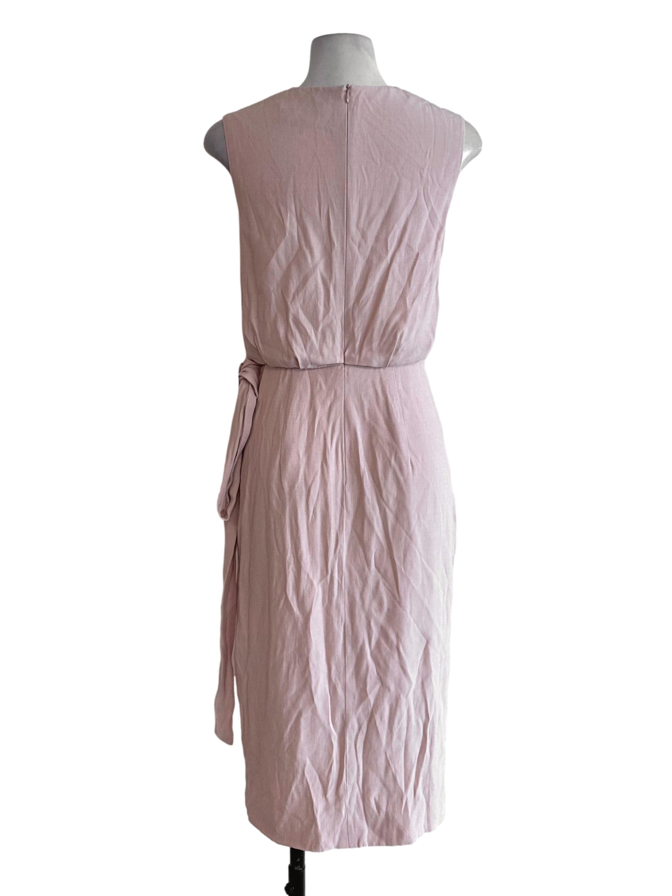 Dusty Pink Round Neck Pegged Dress LB