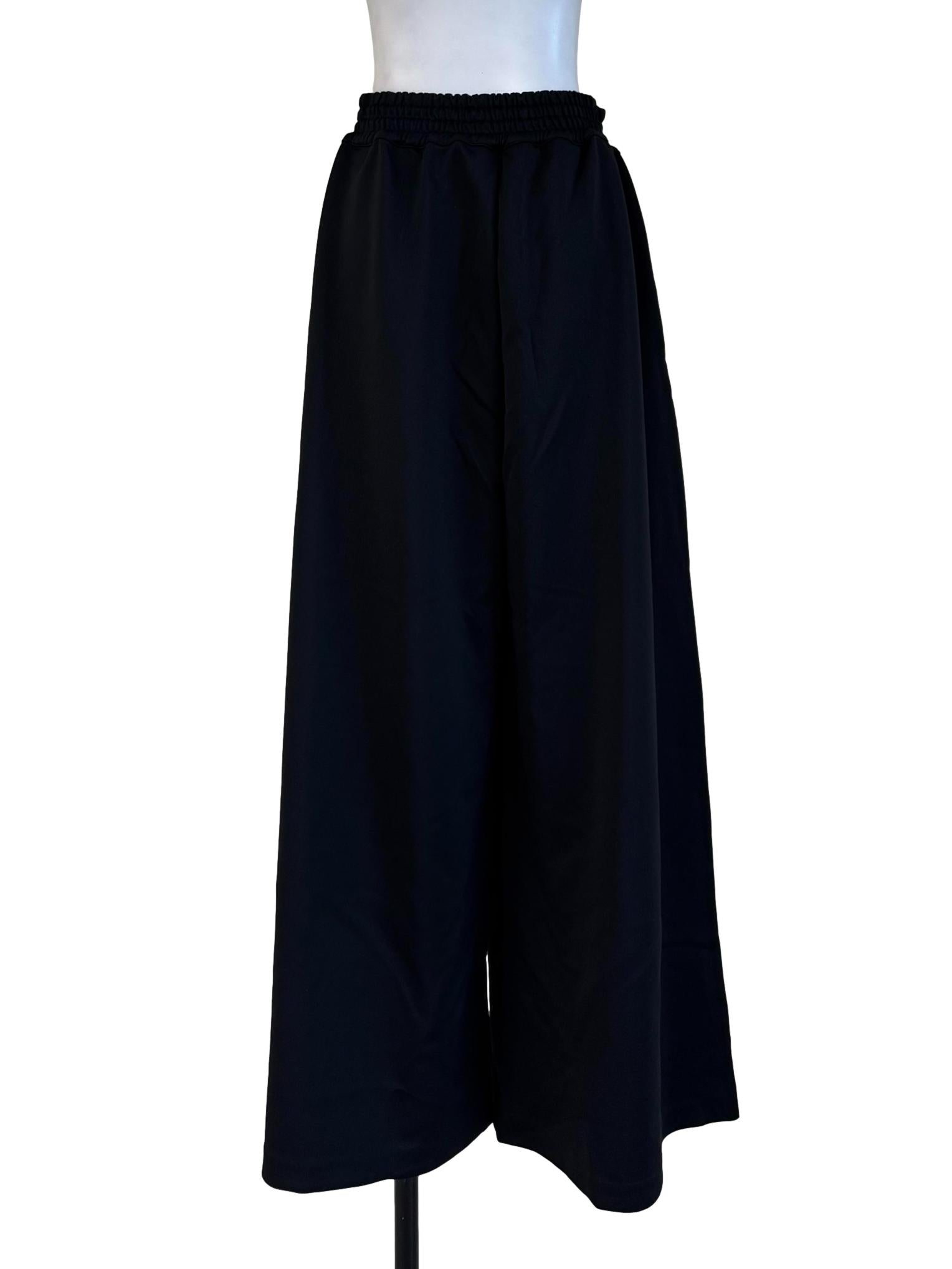 Shiny Black Wide Pants