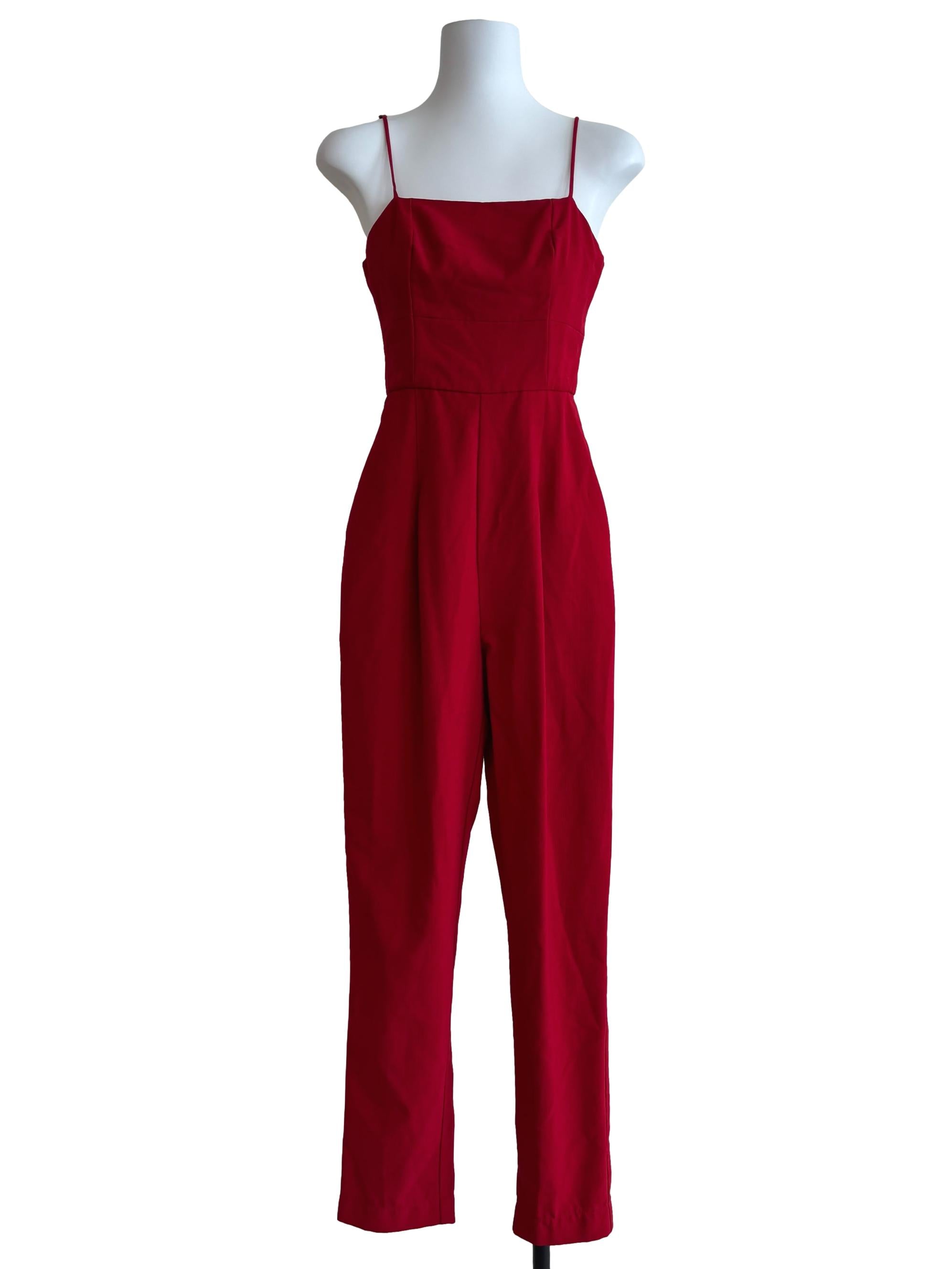 Candy Red Spaghetti Strap Jumpsuit
