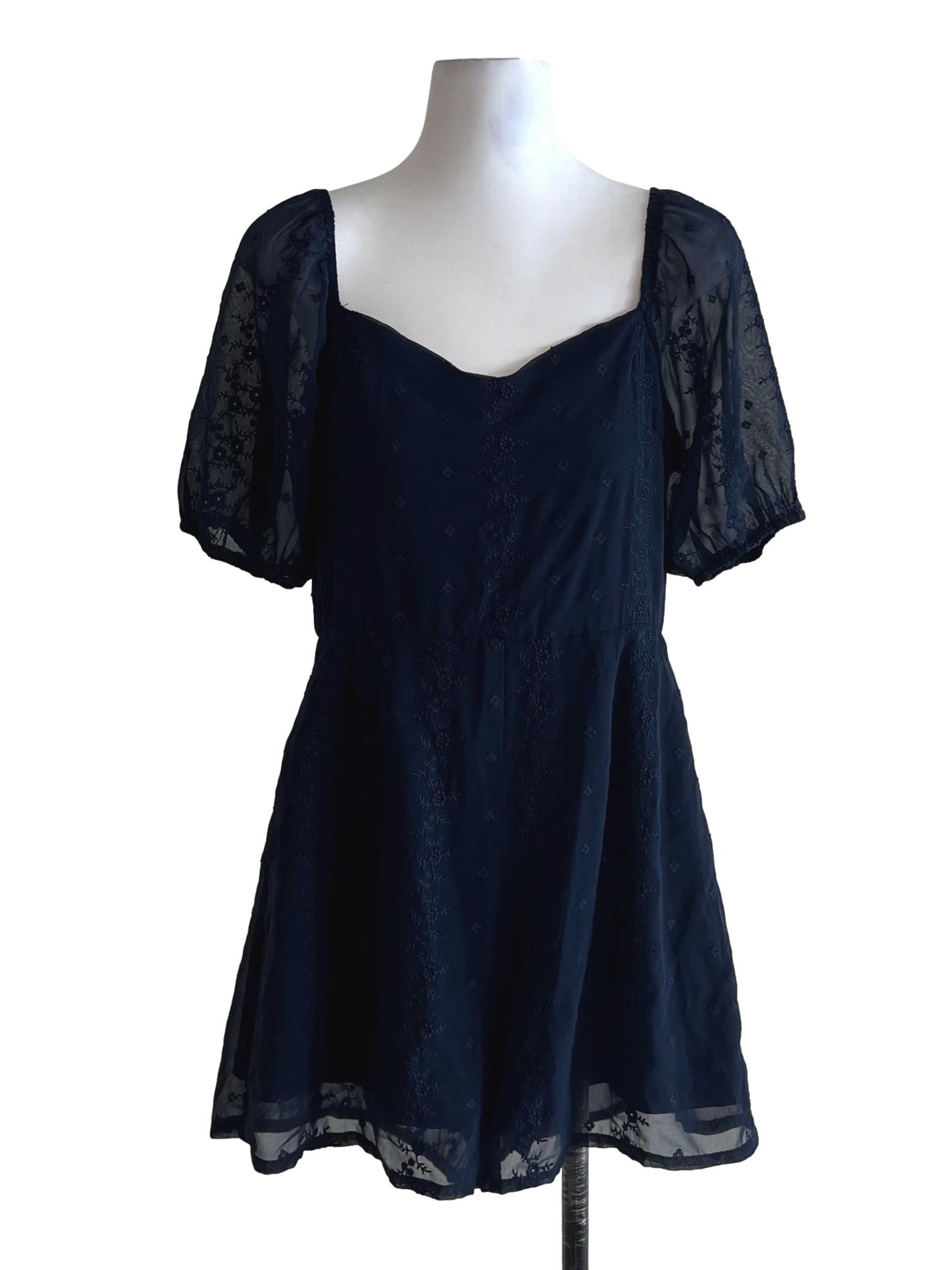 Navy Blue Floral Romper