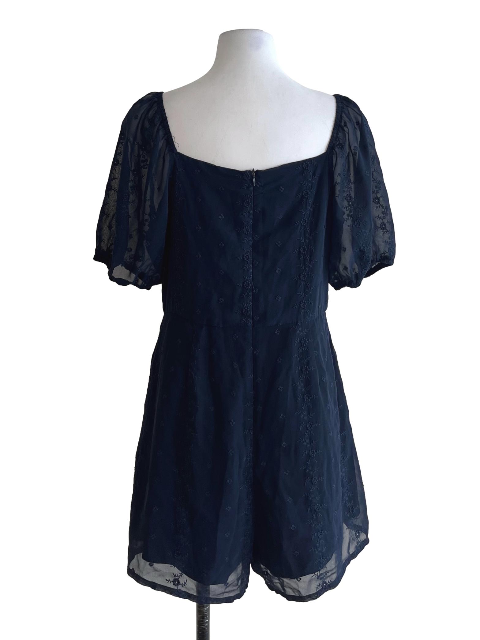 Navy Blue Floral Romper
