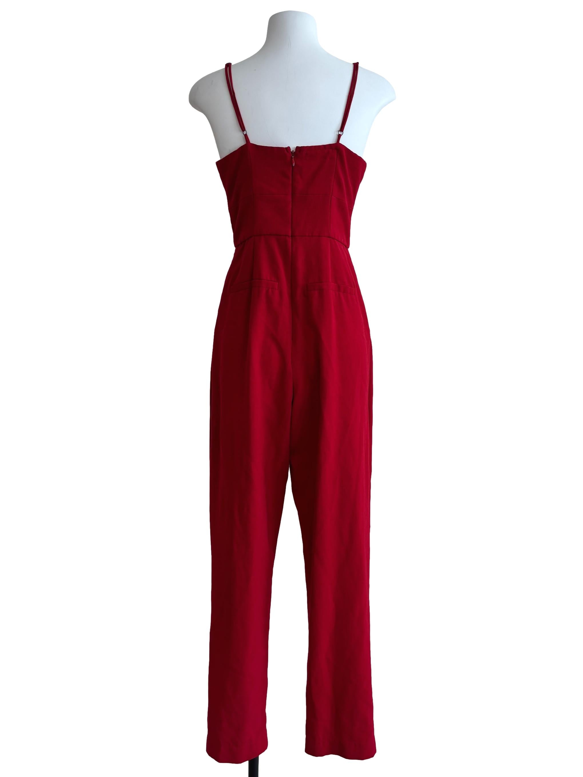 Candy Red Spaghetti Strap Jumpsuit