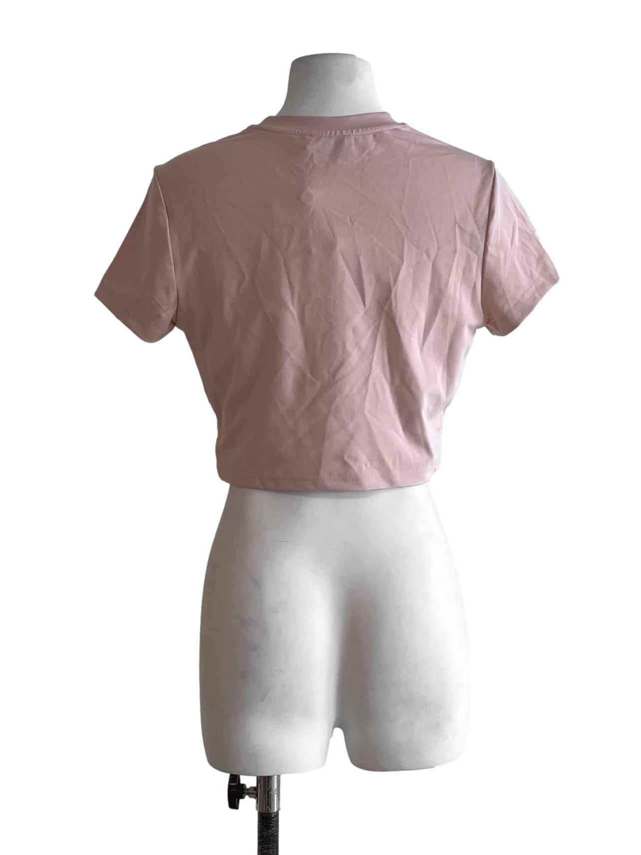 Rose Pink Jewel Neckline Blouse