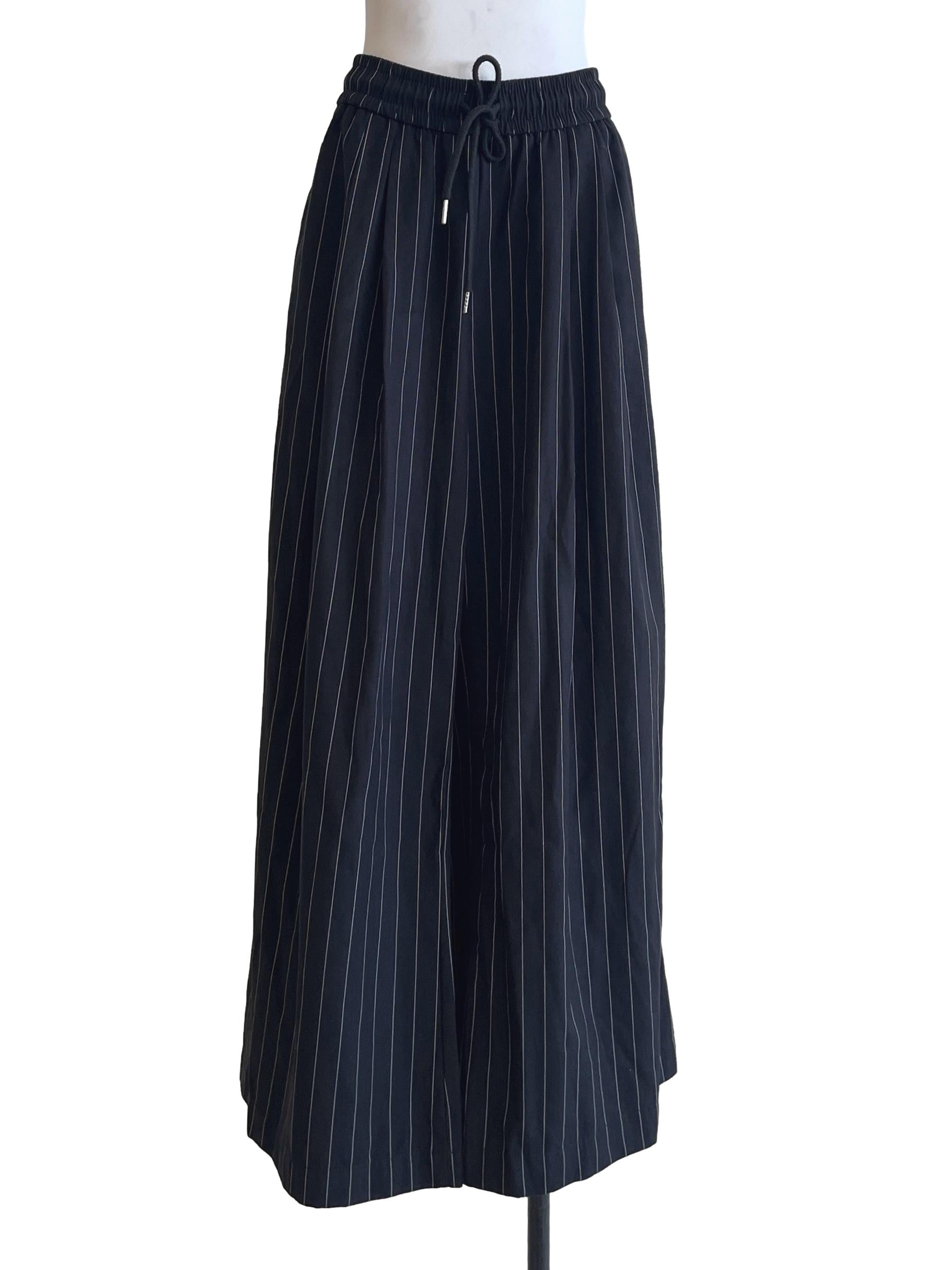 Onyx Black Stripe Wide Leg Pants TEM