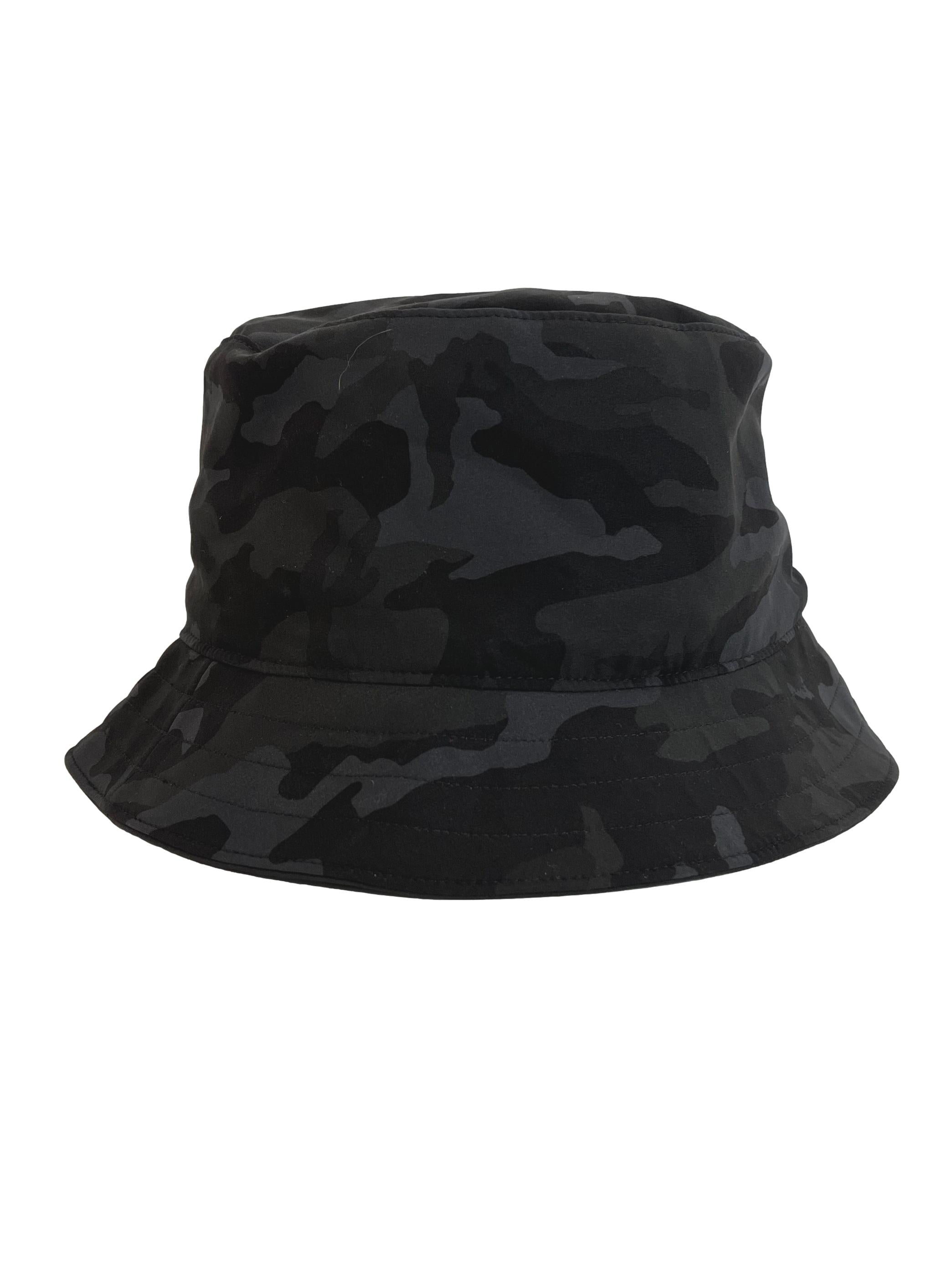 Pebble Grey Black Camo Reversible Bucket Hat