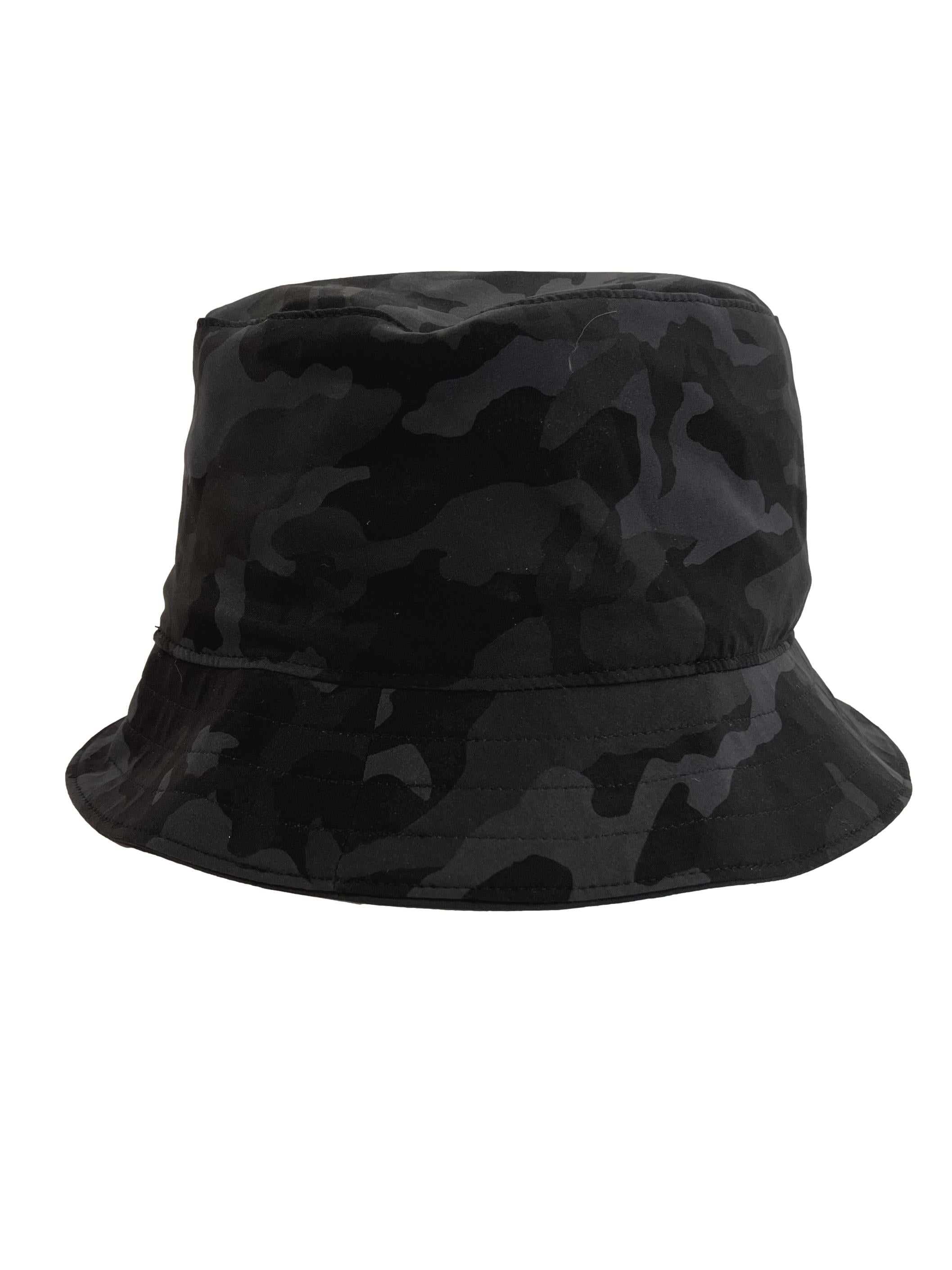 Pebble Grey Black Camo Reversible Bucket Hat